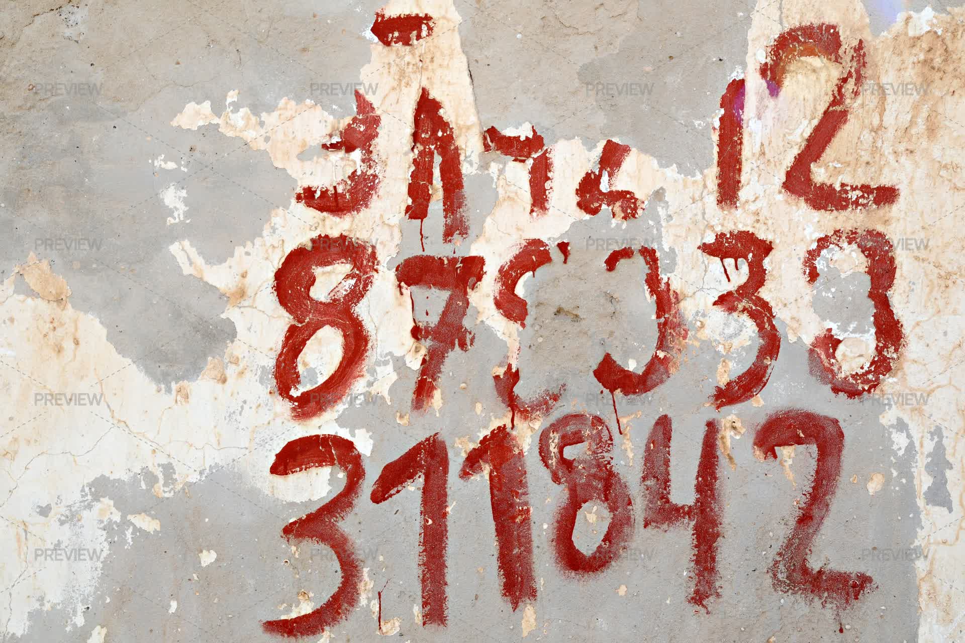 Red Numbers Code Wall Red Spray-painted Numbers On Wall by Photology80 - Stock Photos ...