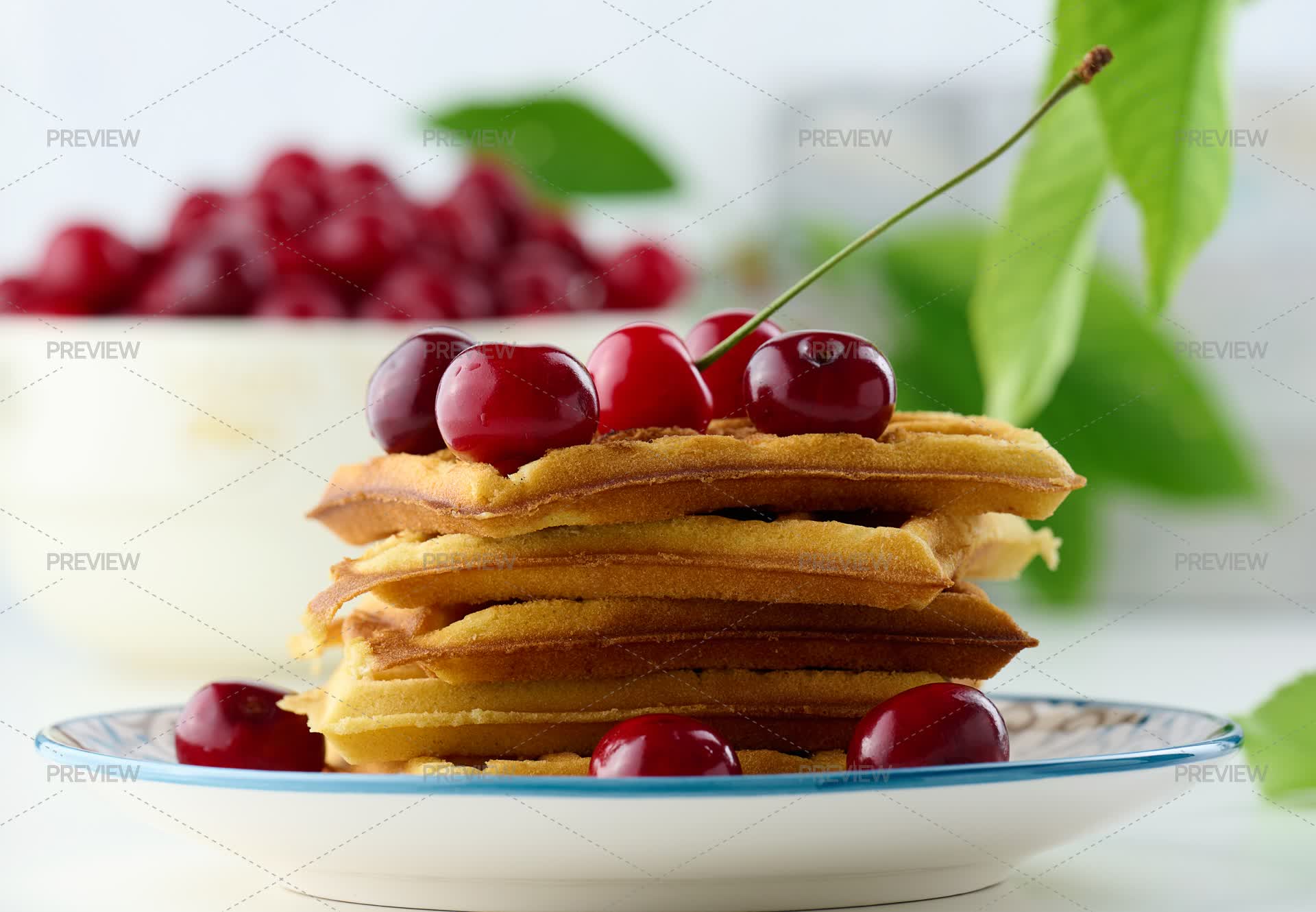 Waffles Array Stack Of Baked Belgian Waffles - Stock Photos | Motion Array
