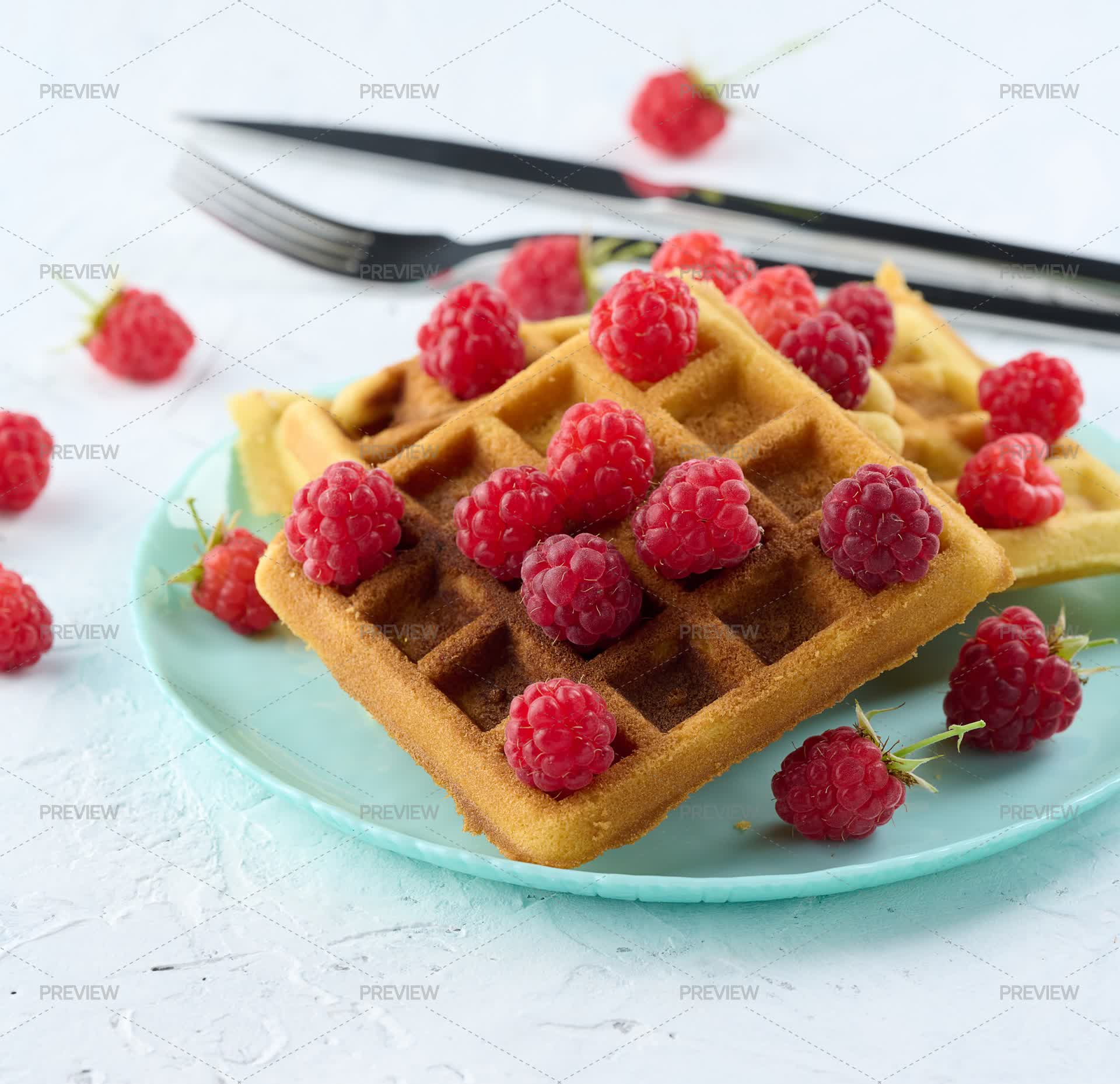 Waffles Array Stack Of Baked Belgian Waffles by ndanko - Stock Photos | Motion Array
