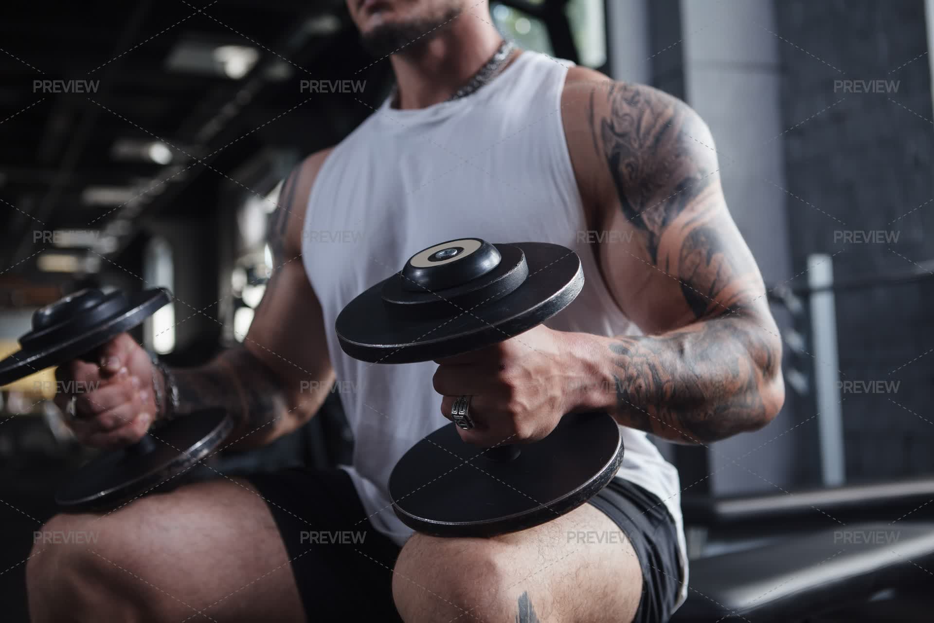 Bodybuilder Hands Tattooed Bodybuilder Hands - Stock Photos | Motion Array