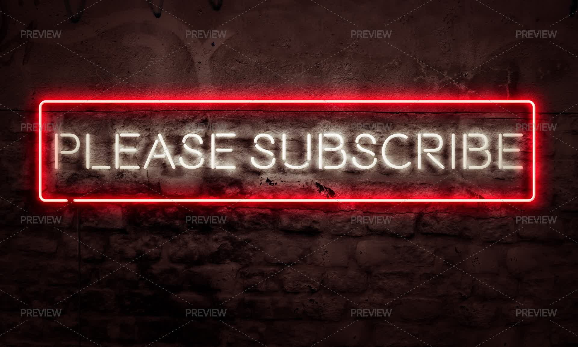 Subscribed Sign Please Subscribe Neon Sign by NatureBoy - Stock Photos | Motion Array
