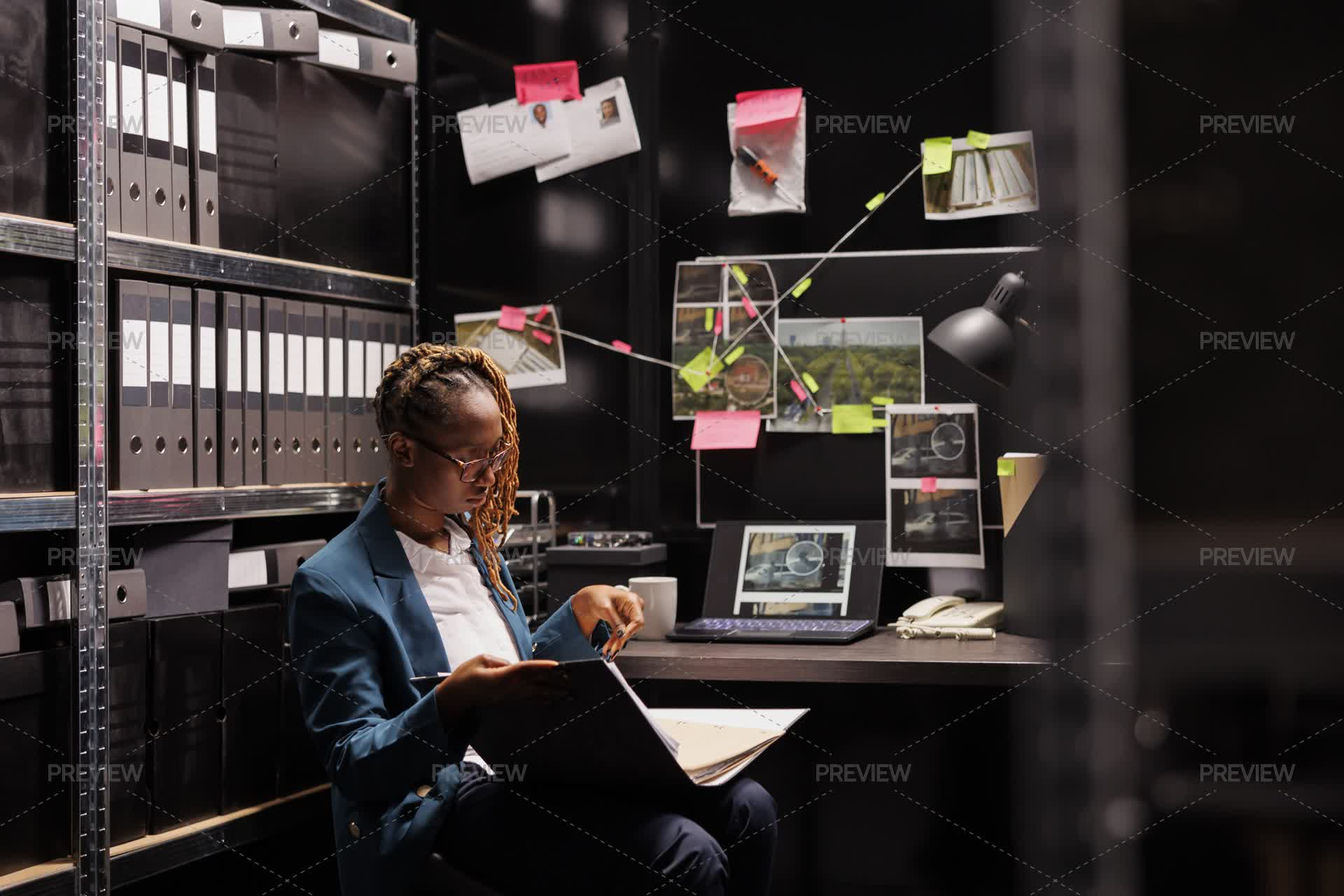 Police Detective Studying File by DCStudio - Stock Photos | Motion Array