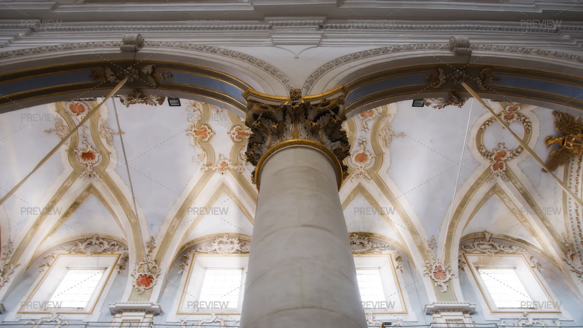 Medieval Coloumn Medieval Columns In Cathedral - Stock Photos | Motion Array