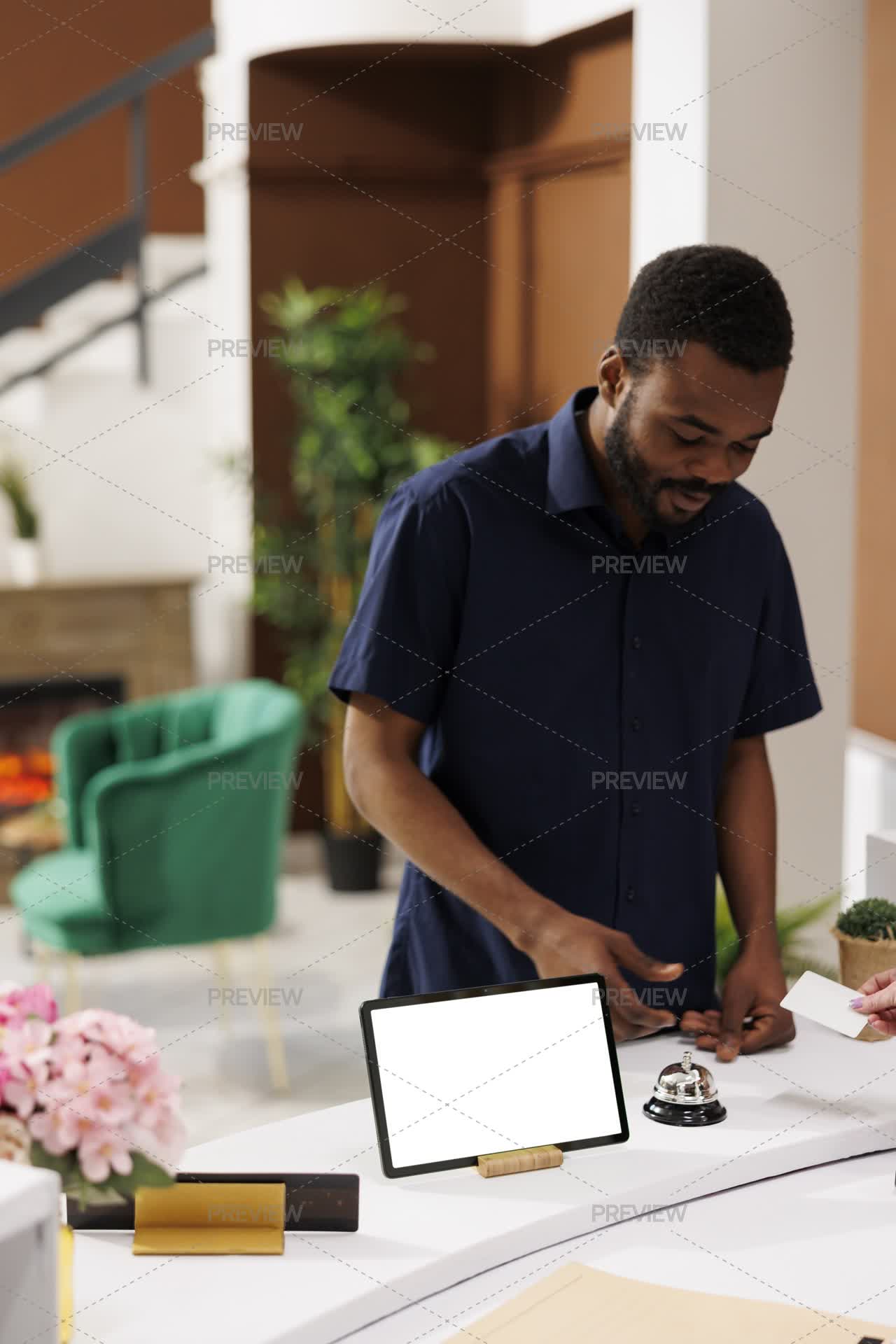 Device With Blank Screen At Counter - Stock Photos | Motion Array