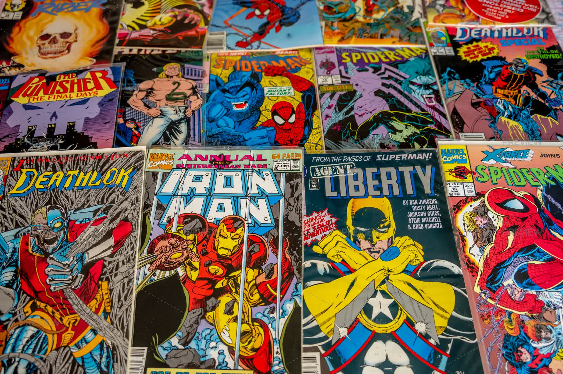 Comic Book Array Collection Of Vintage Comic Books by Jeff Whyte Photography - Stock ...