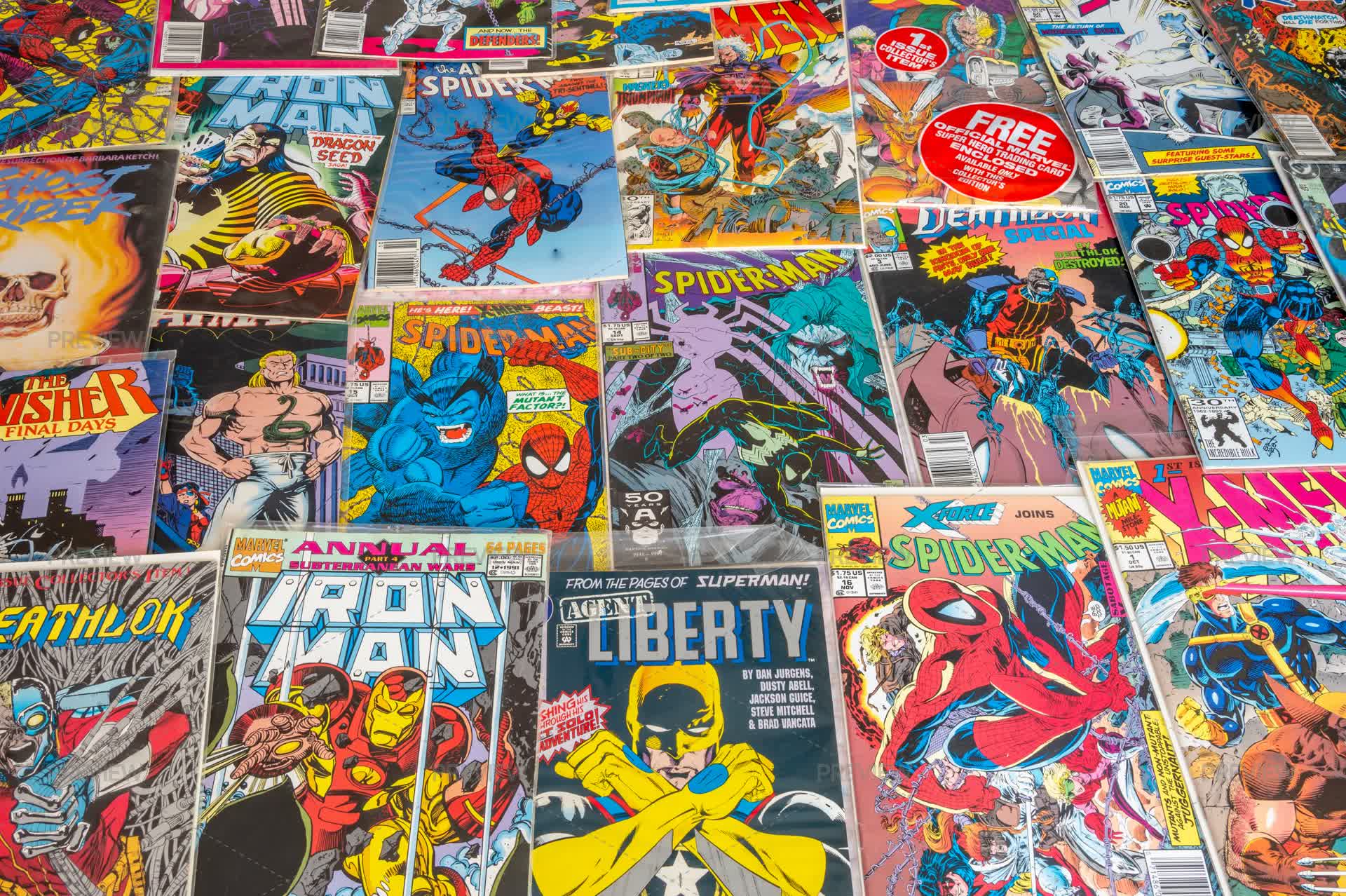 Comic Book Array Collection Of Vintage Comic Books by Jeff Whyte Photography - Stock ...