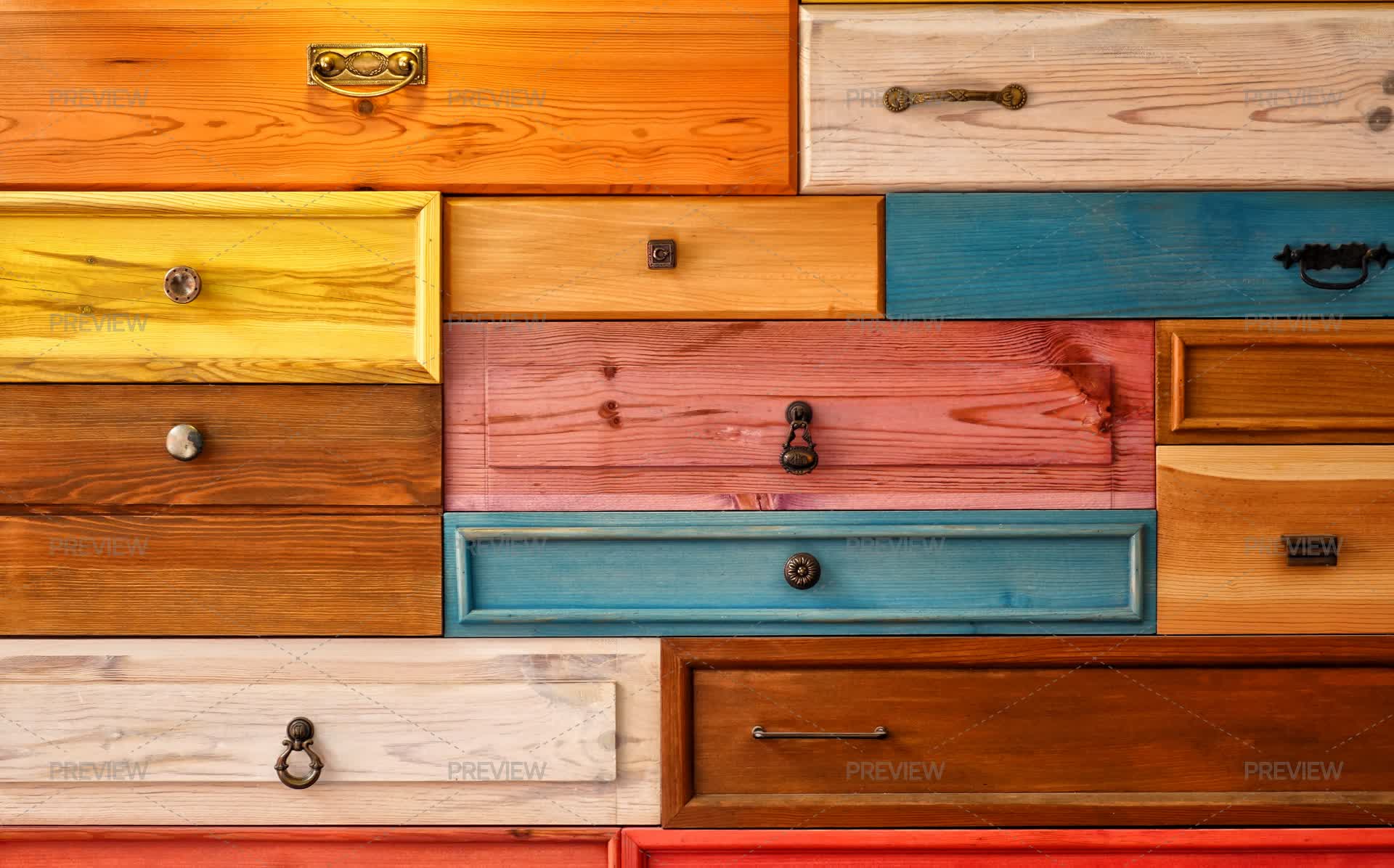 Drawer Color Design Colorful Wooden Drawers by okanakdeniz - Stock Photos | Motion Array