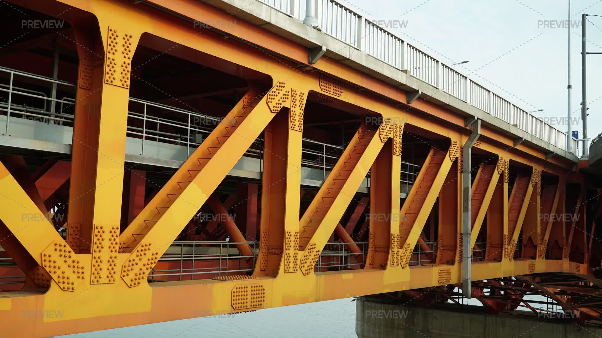 Orange Bridge Steel Structure - Stock Photos | Motion Array