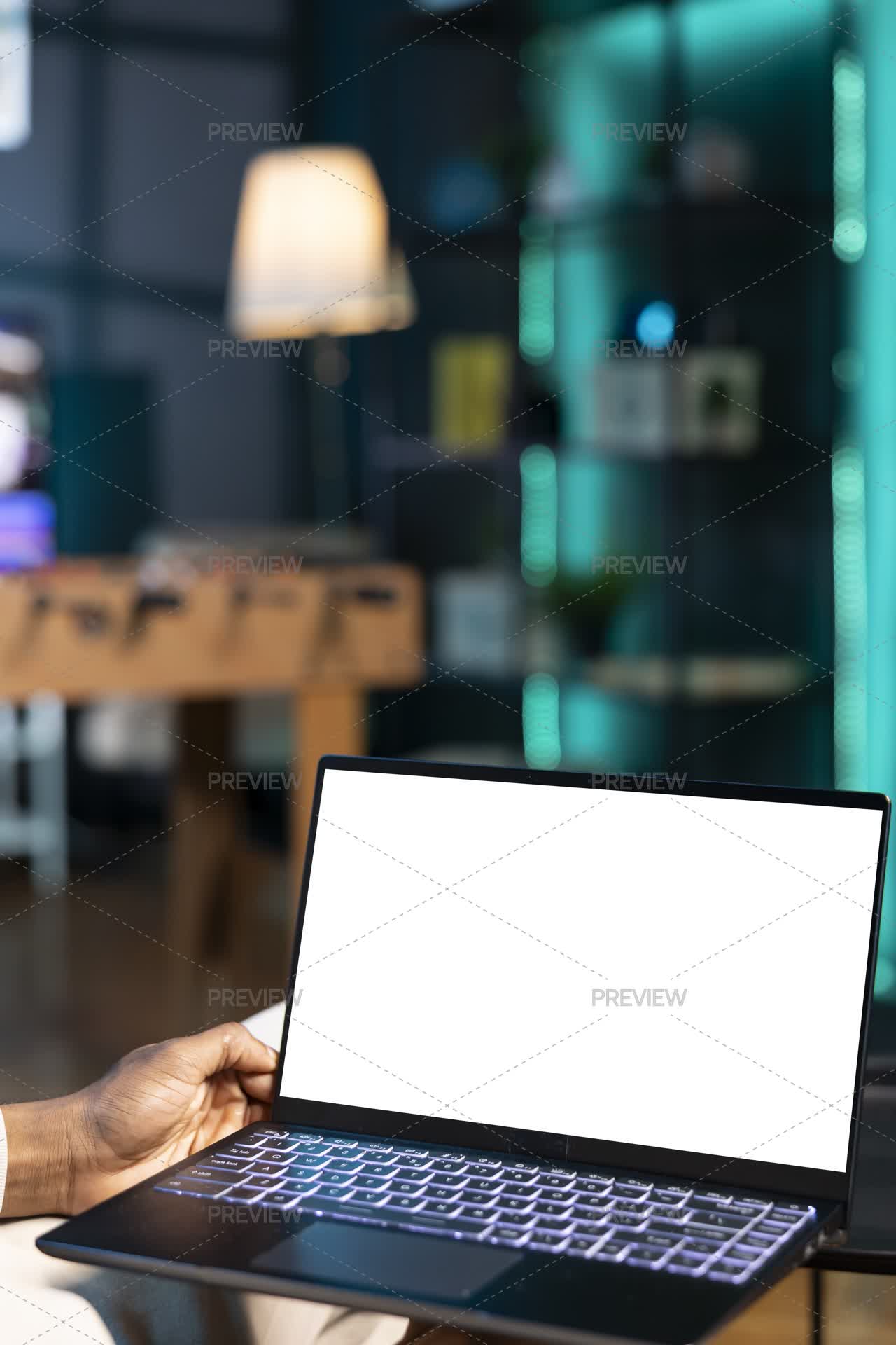 Typist Notebook Typing On Mockup Notebook Device by DCStudio - Stock Photos | Motion Array