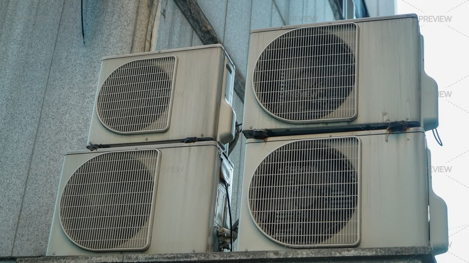 Air Stack Unit 4 Air Conditioner Outdoor Units Stacked 2 Each - Stock Photos | Motion ...