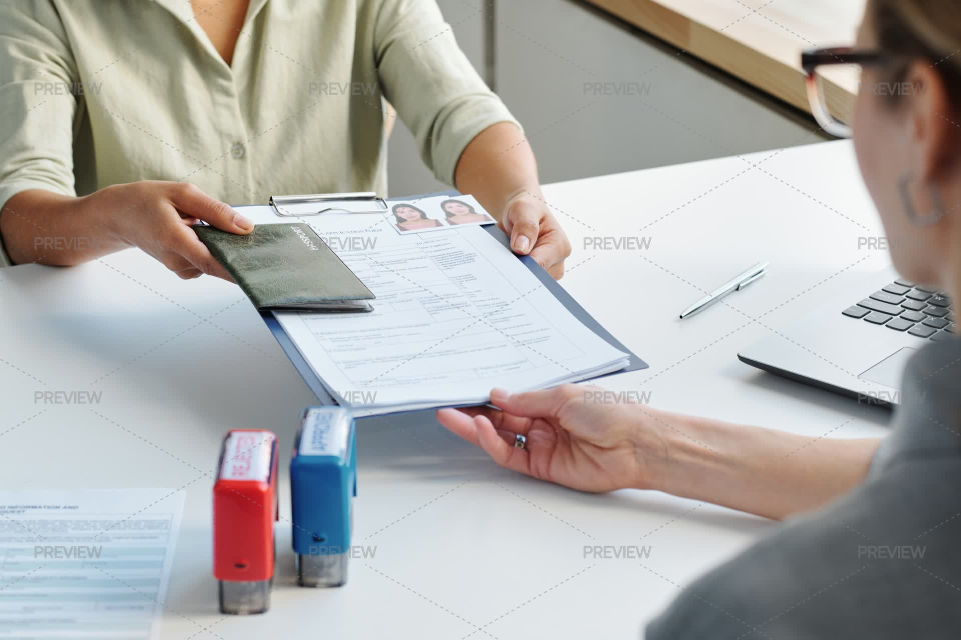 Pasing Manjer Passing Filled Form To Manager - Stock Photos | Motion Array