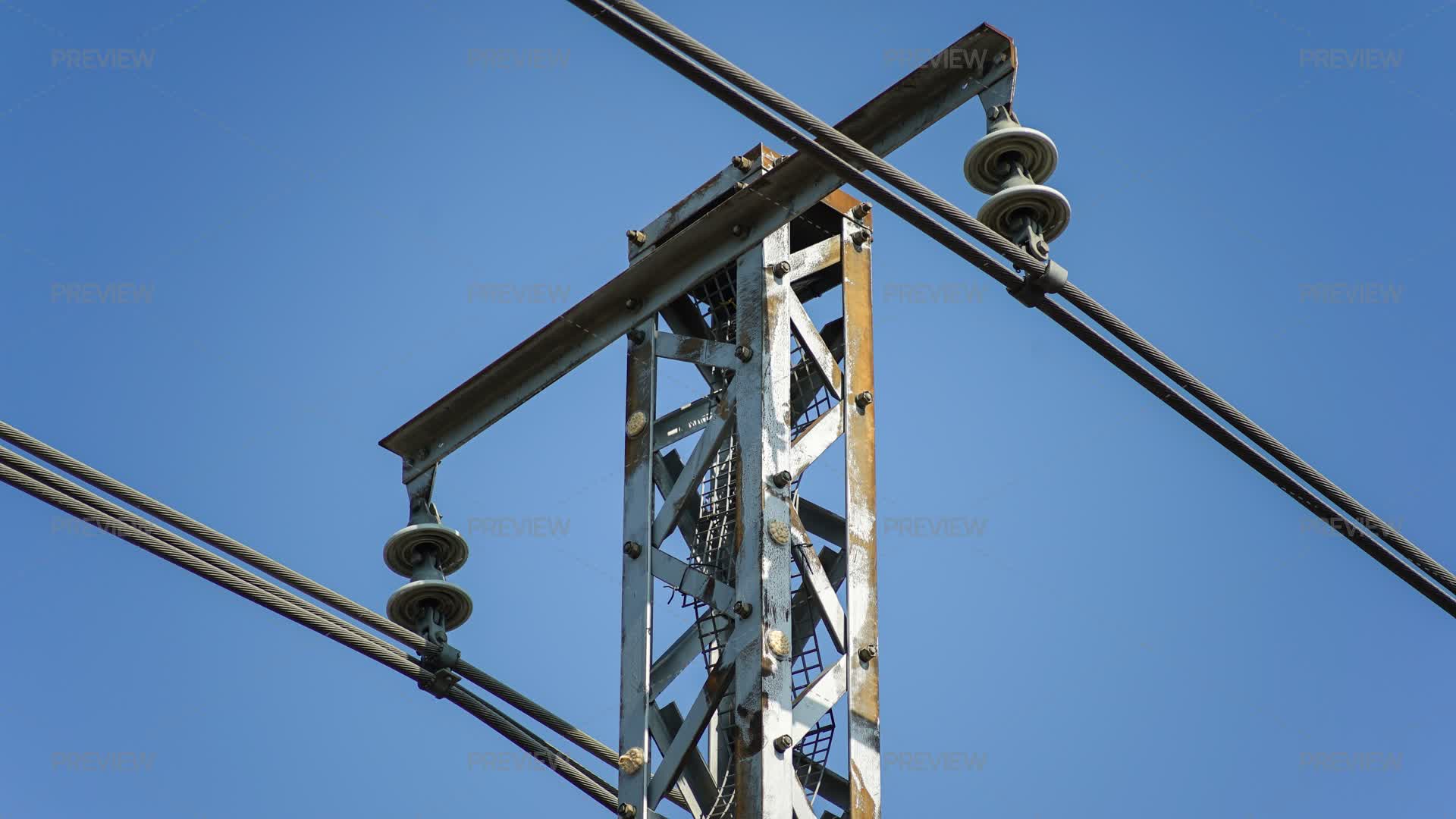 Overhead Array Old Overhead Wiring Structure On The Railway by shufilm - Stock Photos ...