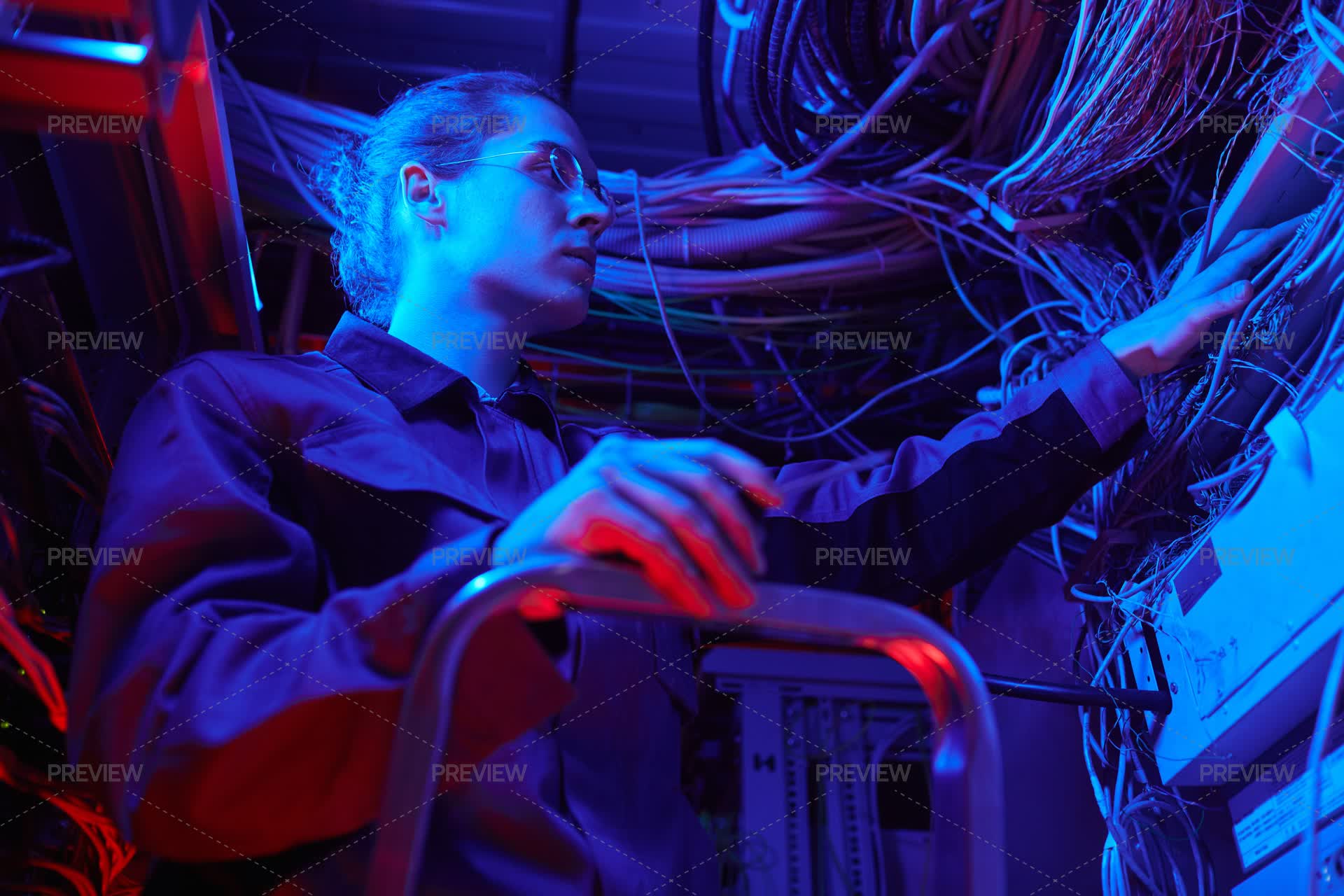 Advanced Setting Man Man Setting Computer Network by SeventyFour - Stock Photos | Motion Array