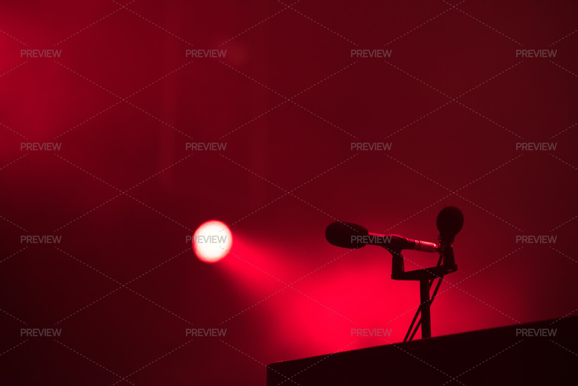 Mic Red Led Microphone In Red Stage Lights by salajean - Stock Photos | Motion Array