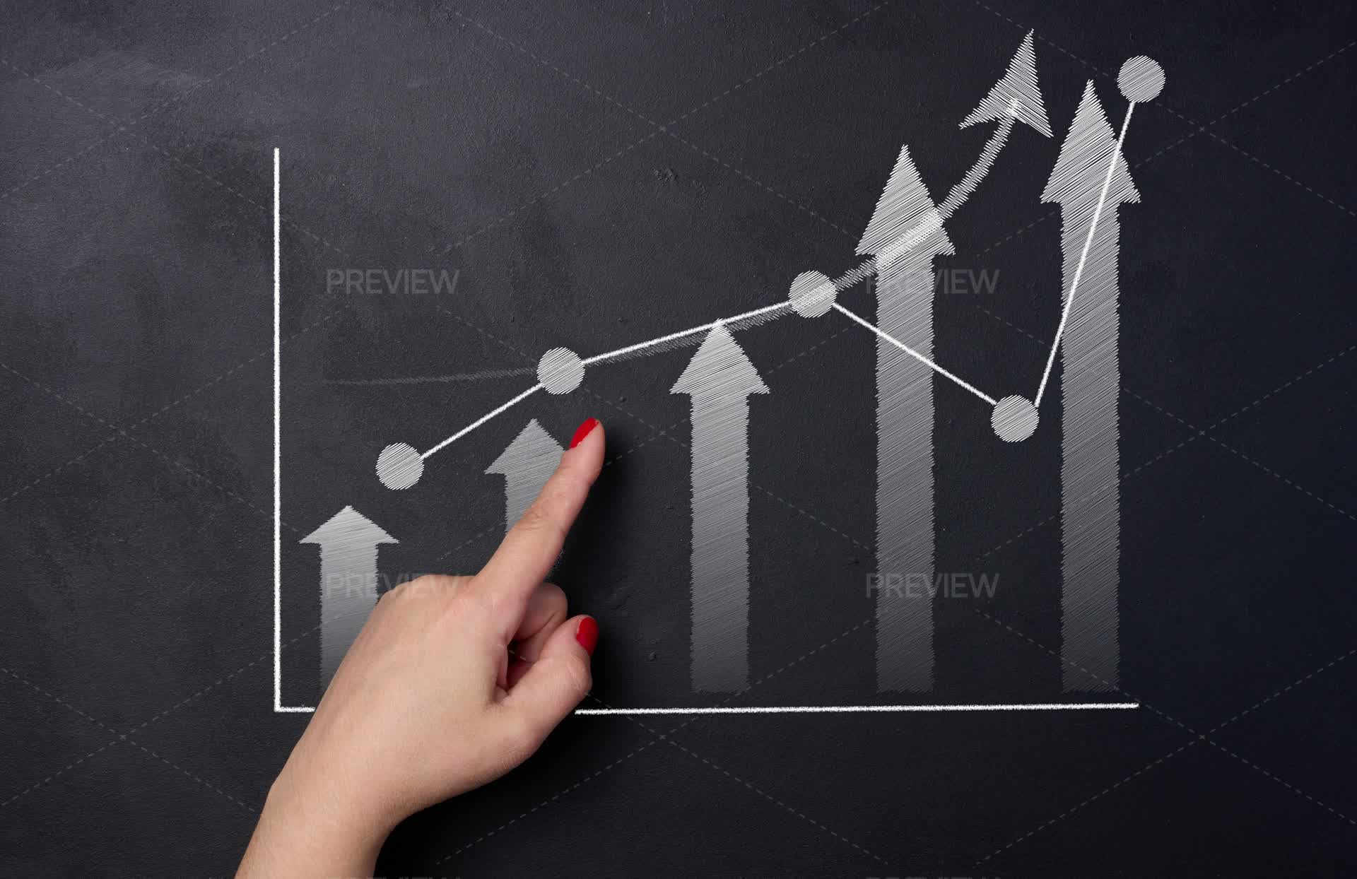 White Chalk Drawn Graph Columns by ndanko - Stock Photos | Motion Array