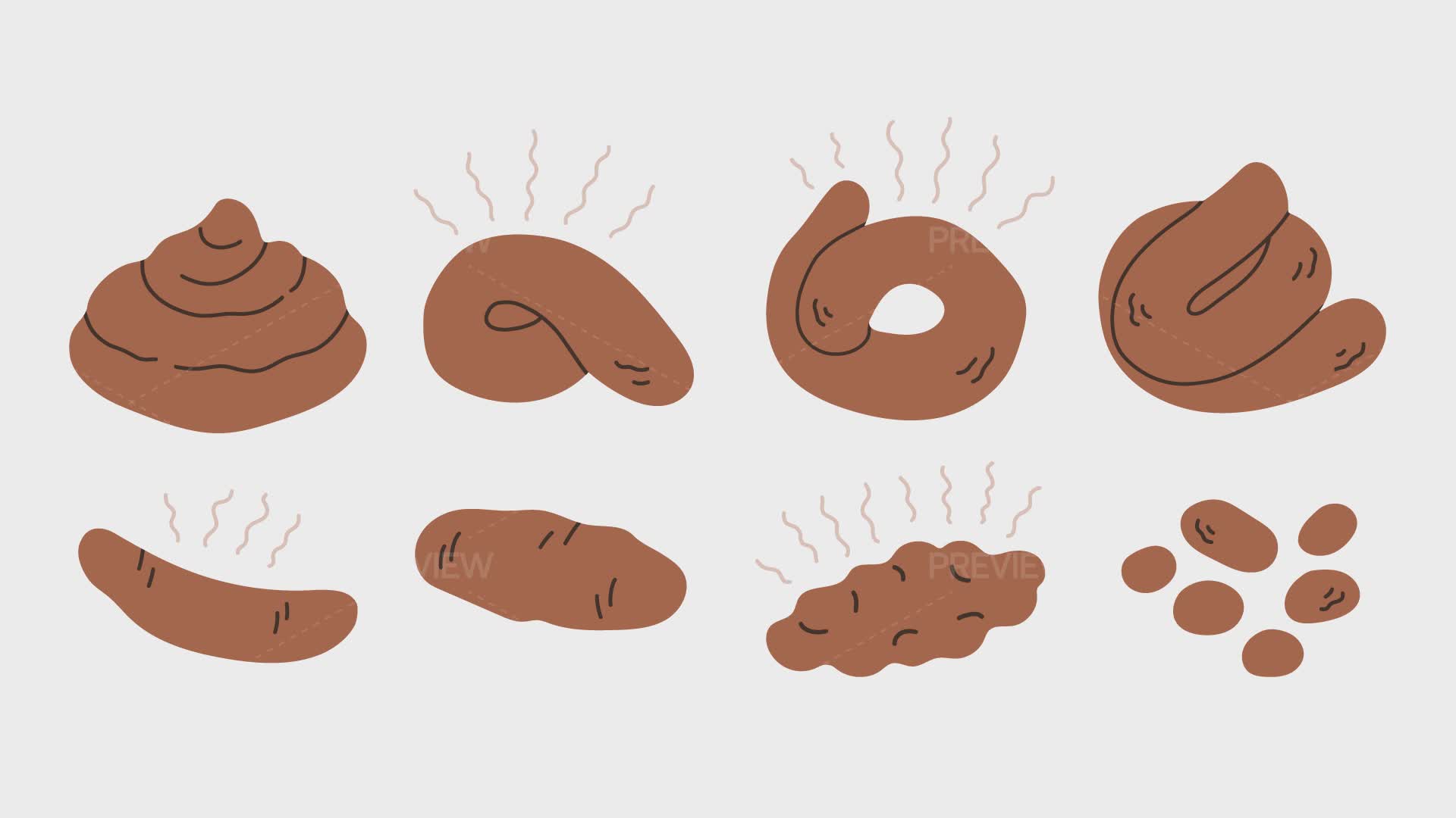 Poop Problems Cartoon Cartoon Poop Illustrations by spirka.art - Graphics | Motion Array