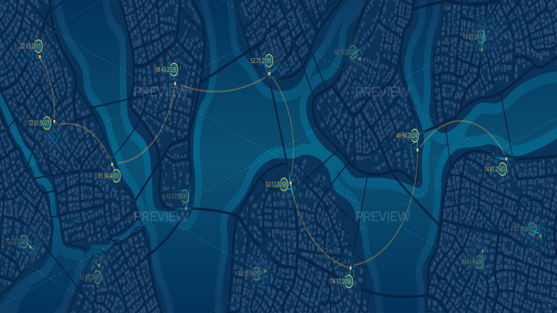 City Map With Pinned Locations by Aqi49 - Graphics | Motion Array
