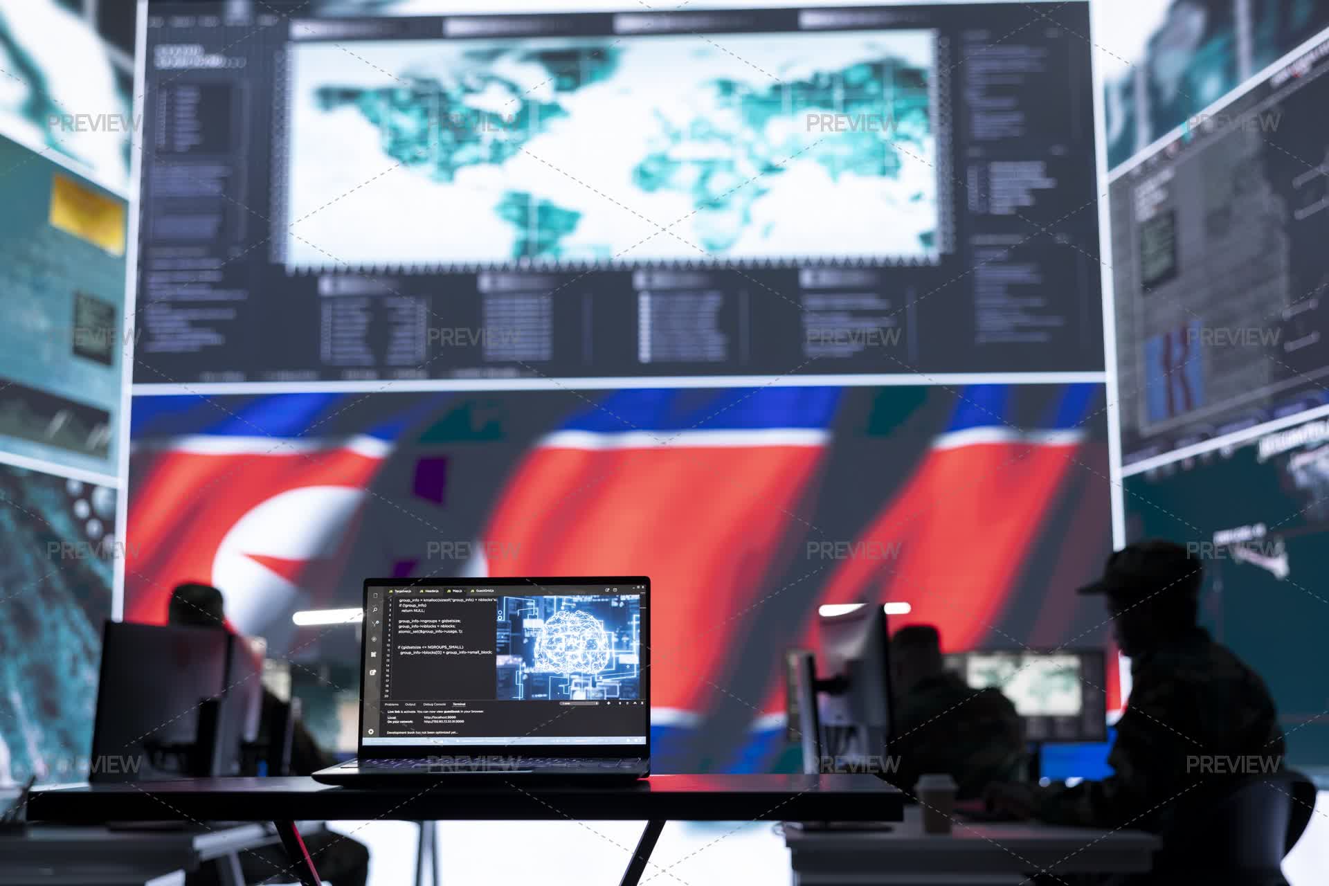 Army Soldiers Working In A Control Center Base Of Operations by ...