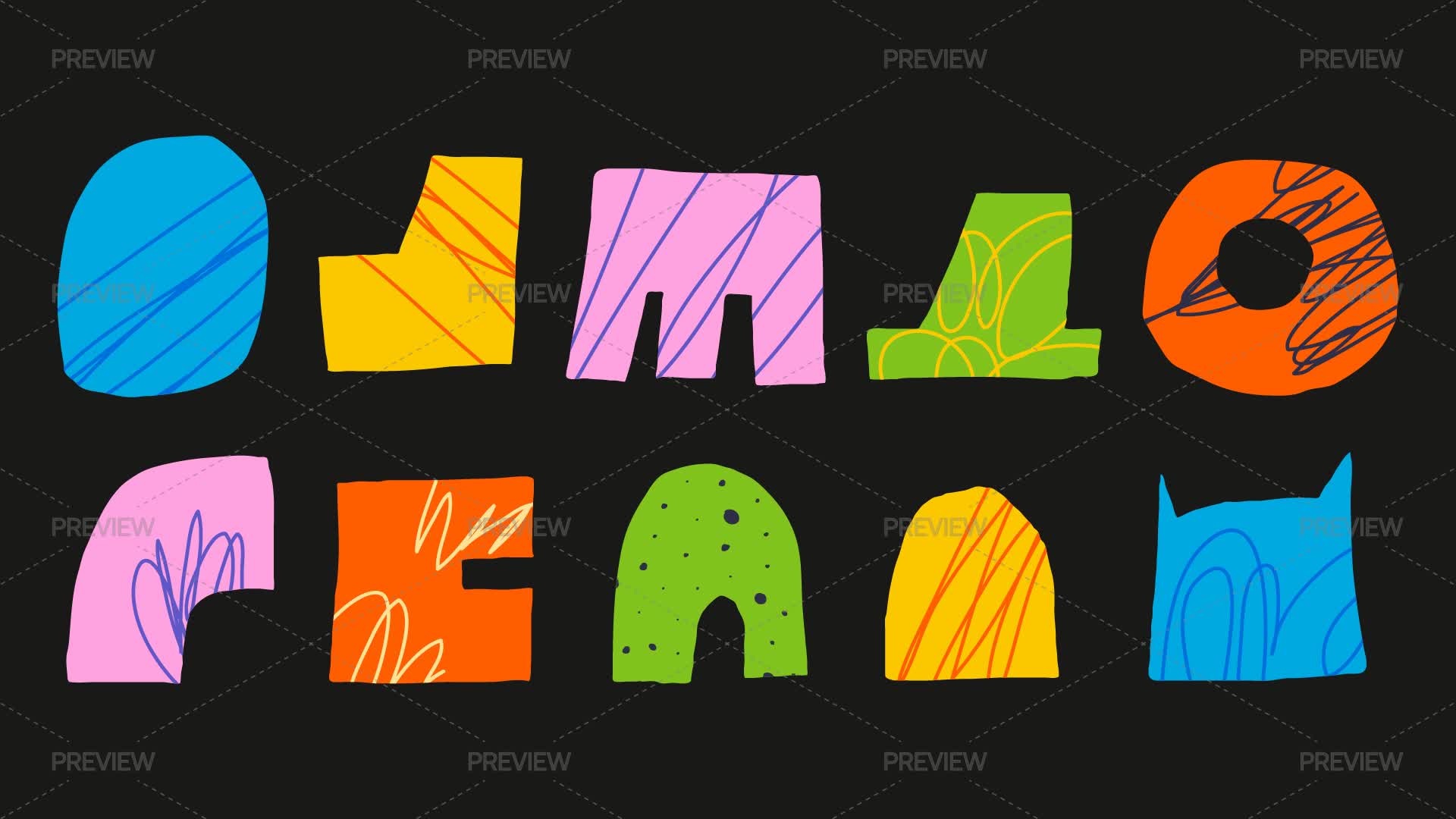 10 Childish Cutout Shapes by Annet Debar - Graphics | Motion Array
