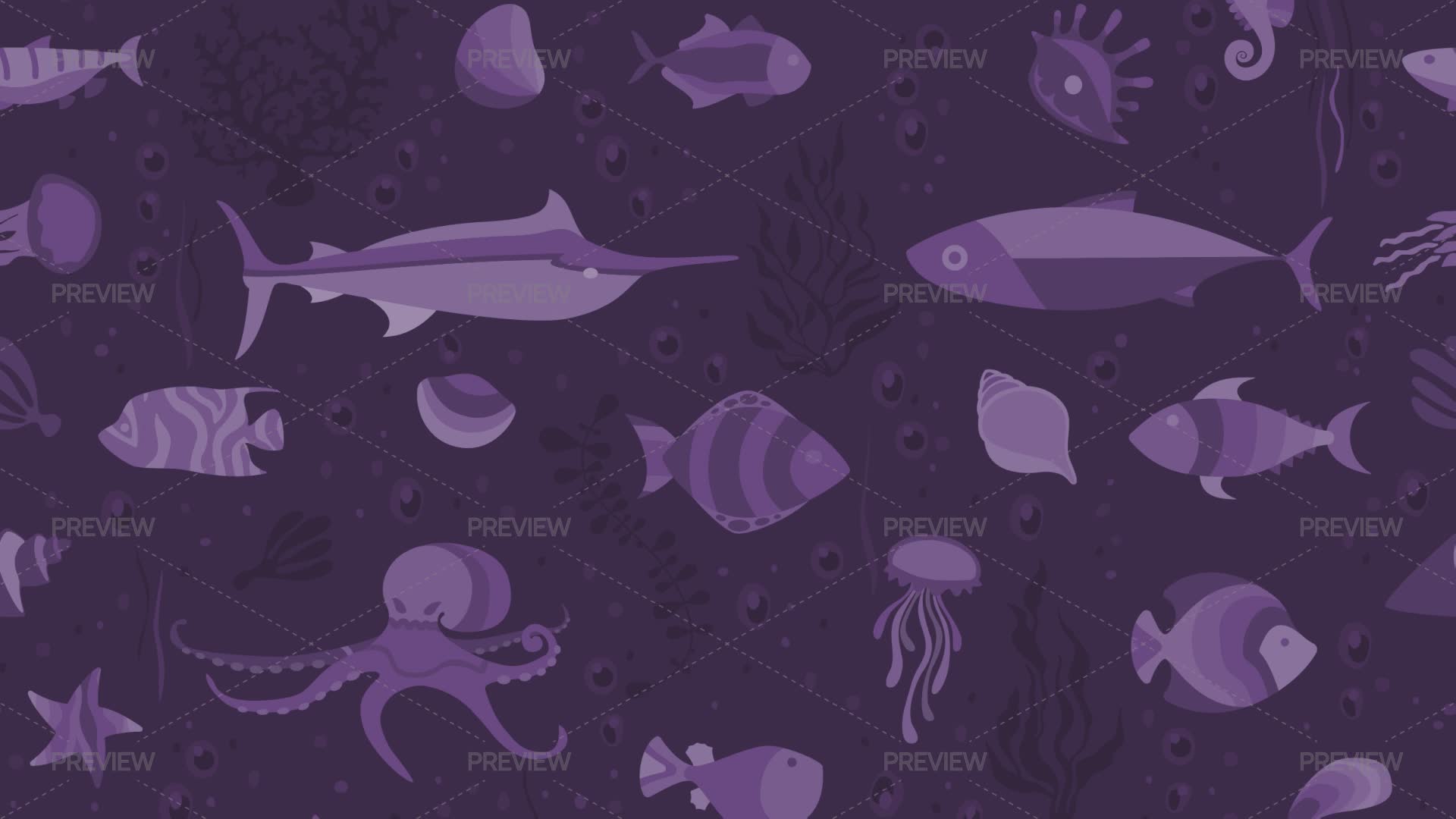 Seaworld Pattern Vector Sea World Seamless Pattern - Graphics | Motion Array
