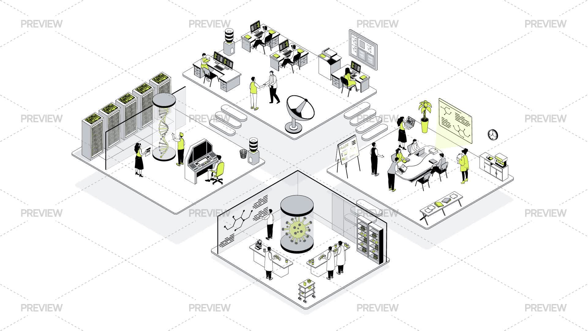 Science Center Isometric Illustration by alexdndz - Graphics | Motion Array