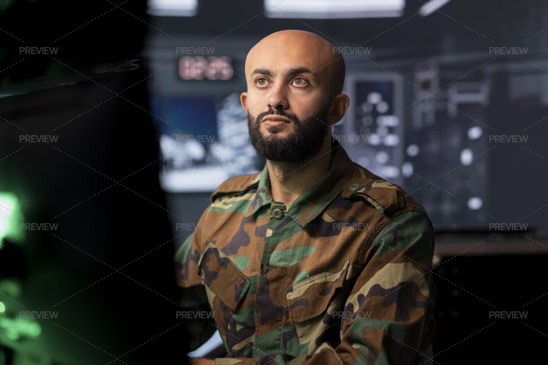 Air Defense Command Professional Using Radar Infrastructure - Stock ...