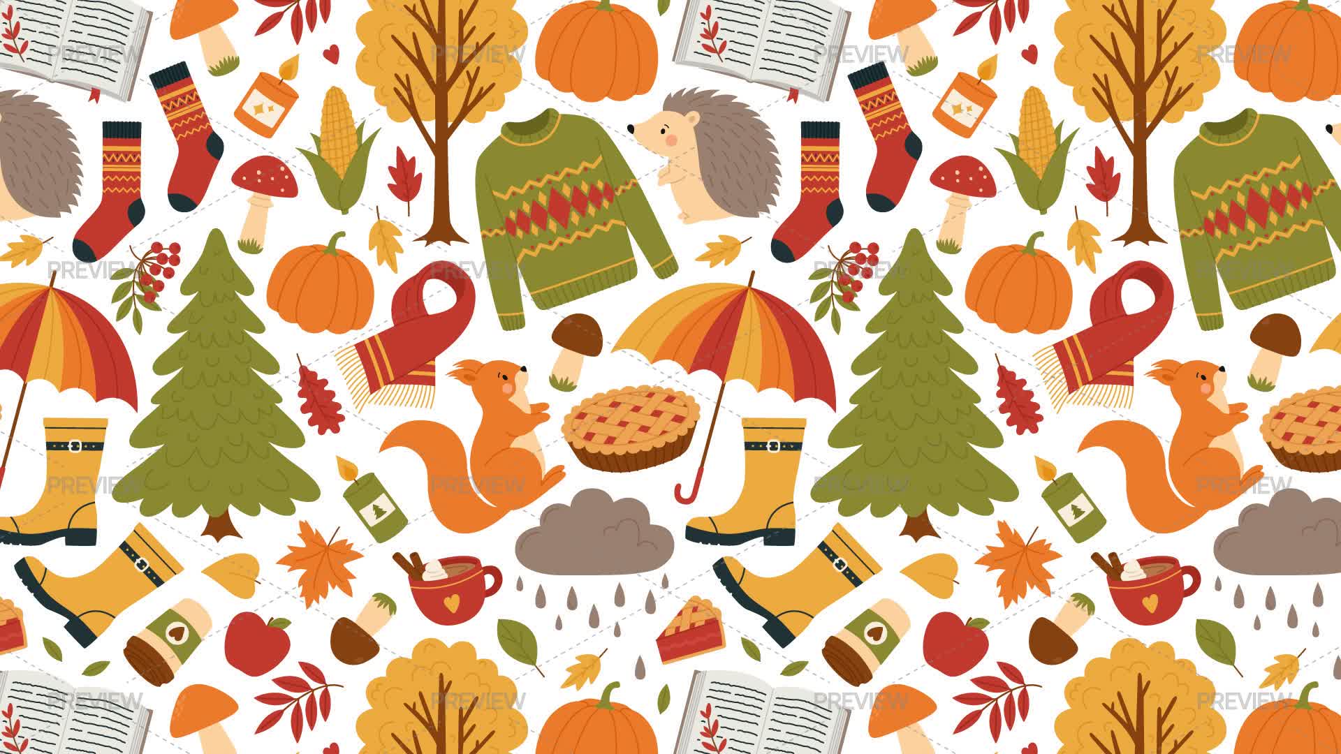 Fall Seamless Pattern Design Fall Seamless Pattern - Graphics | Motion Array