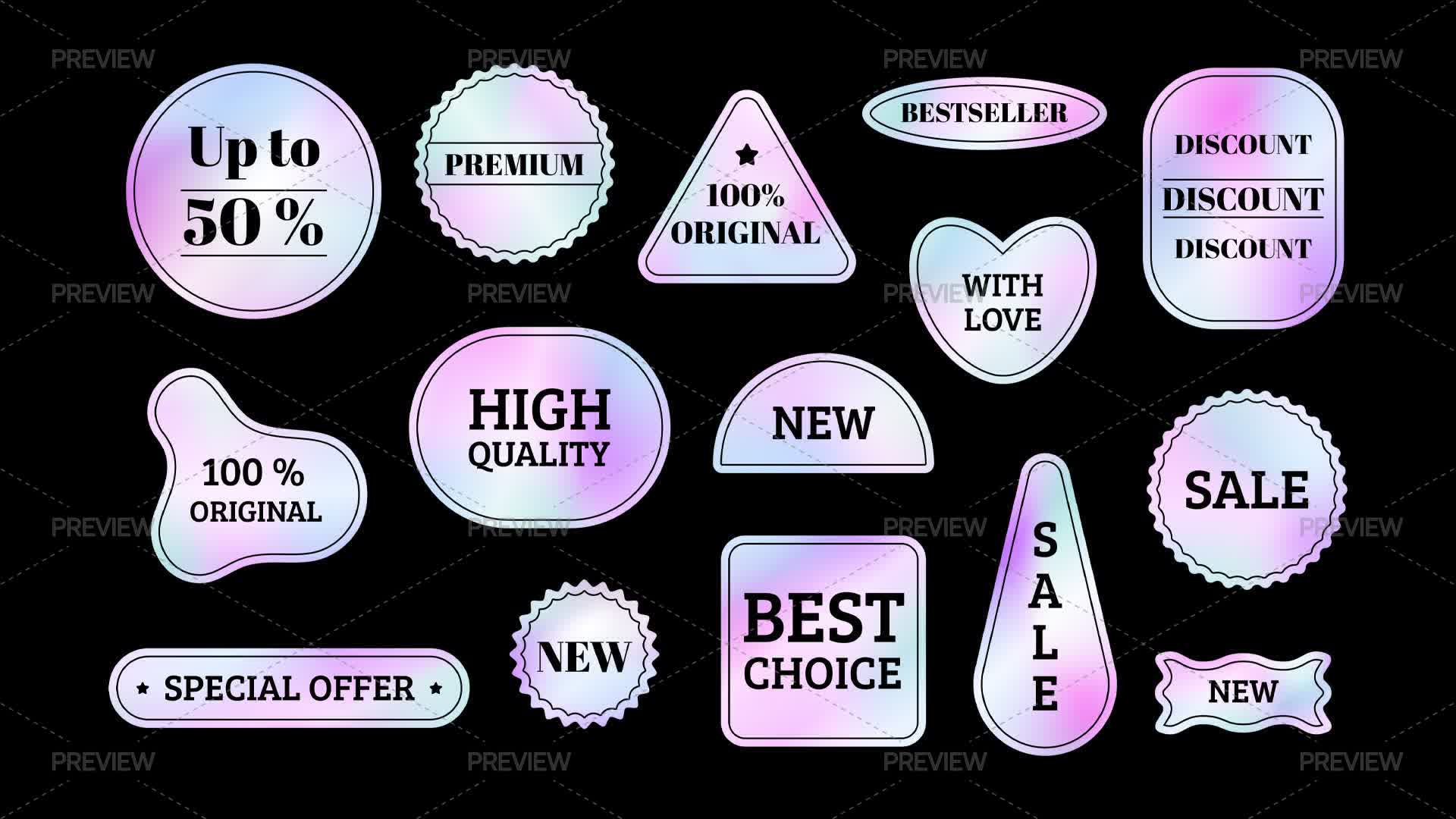 Label Halos 15 Holographic Label Templates by Marina Borodacheva - Graphics ...