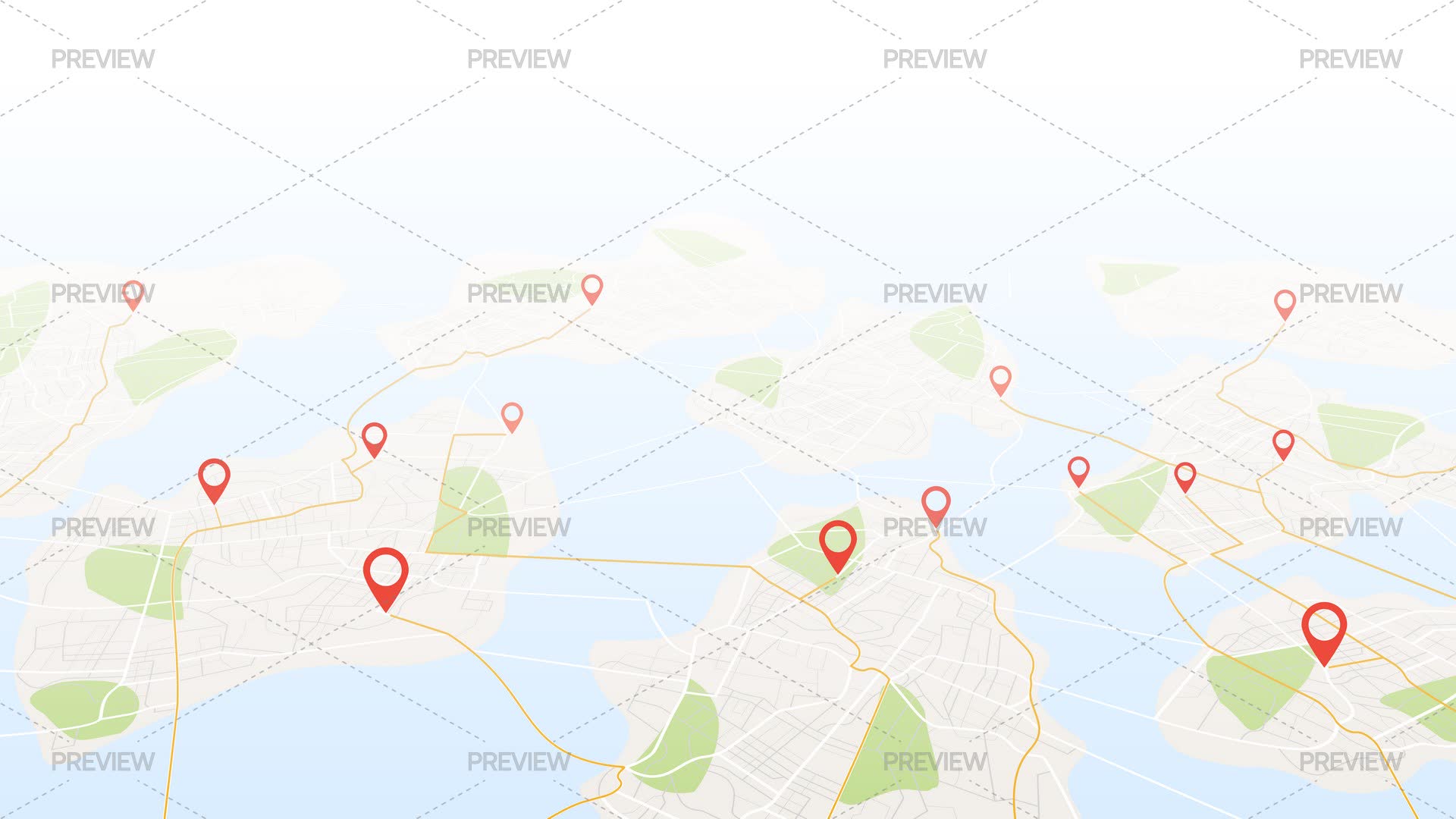 City Map With Signs And Streets by Aqi49 - Graphics | Motion Array