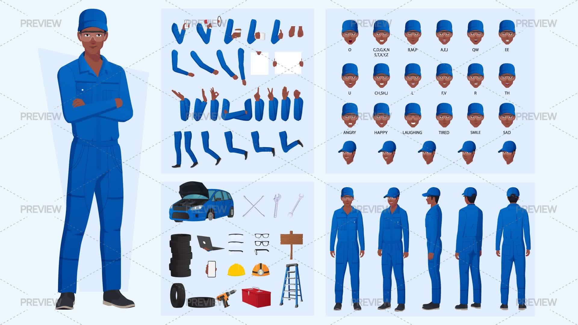 Engineer Animatio Mechanical Engineer Animation Pack by CuteDesigns - Graphics | Motion Array