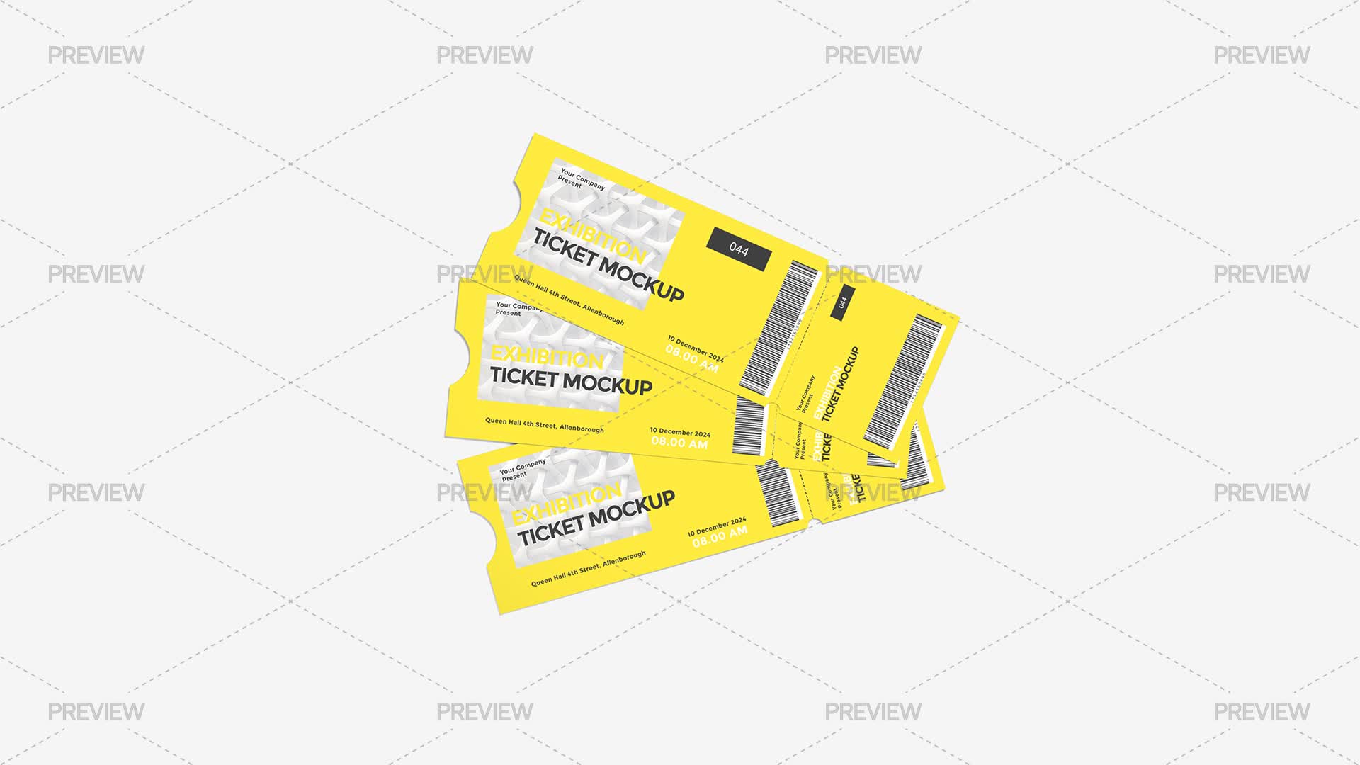 Simlpe Graphics 3 Simple Tickets Mockup by yeppalicious - Graphics | Motion Array