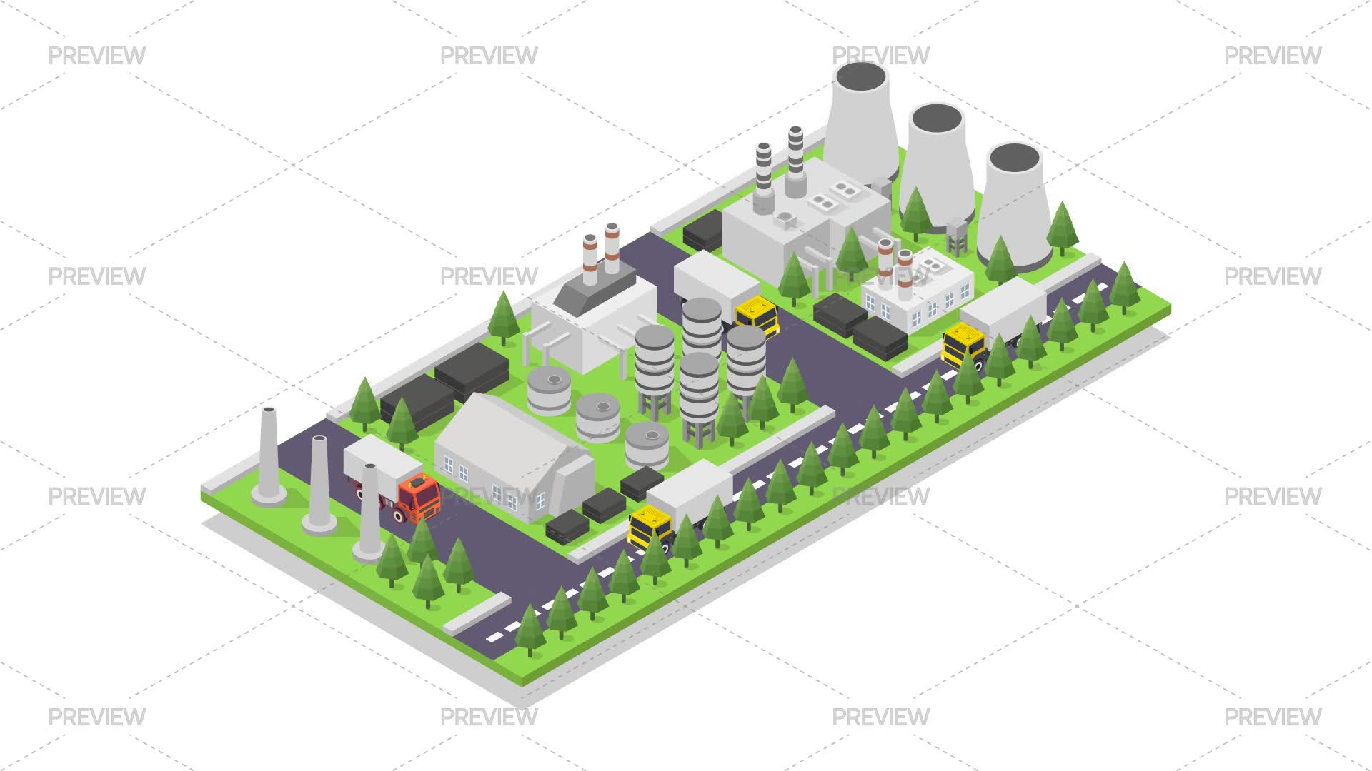 Isometric Power Plant by Marco Livolsi - Graphics | Motion Array