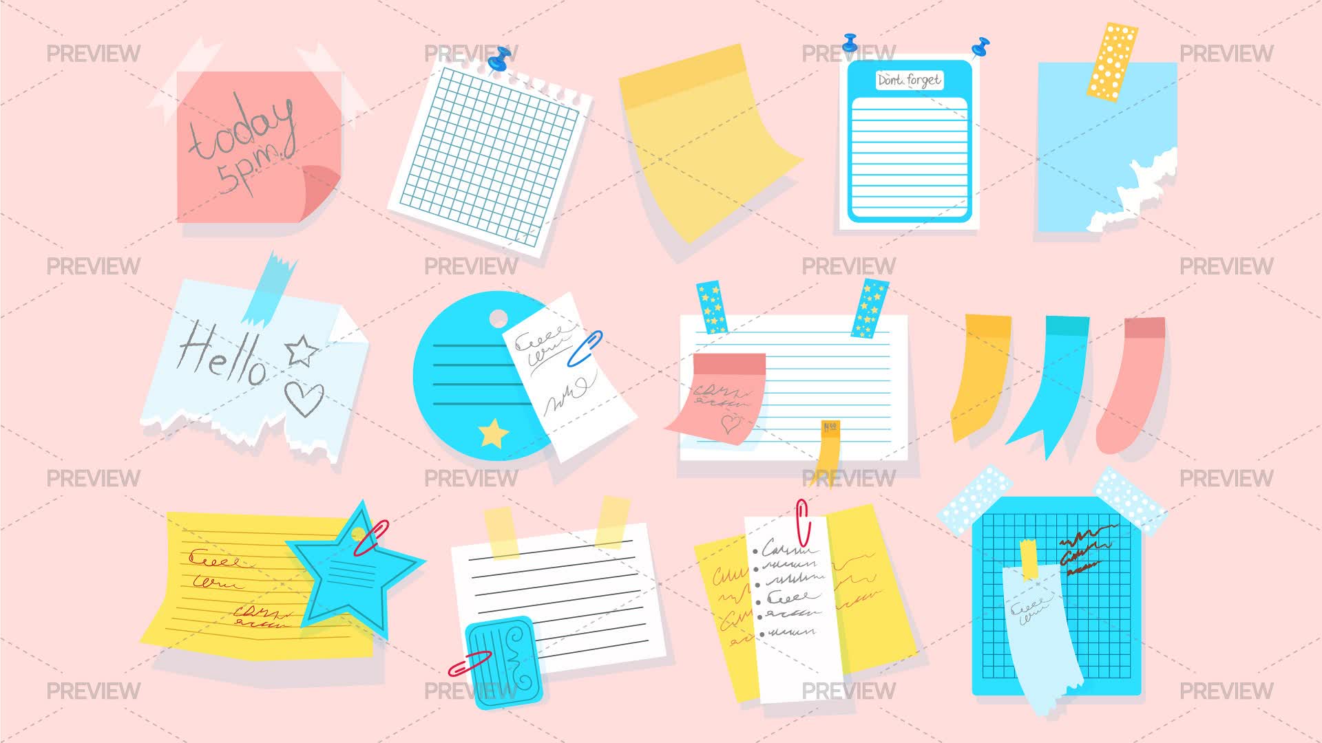 Sticky Paper Notes by IconsX - Graphics | Motion Array