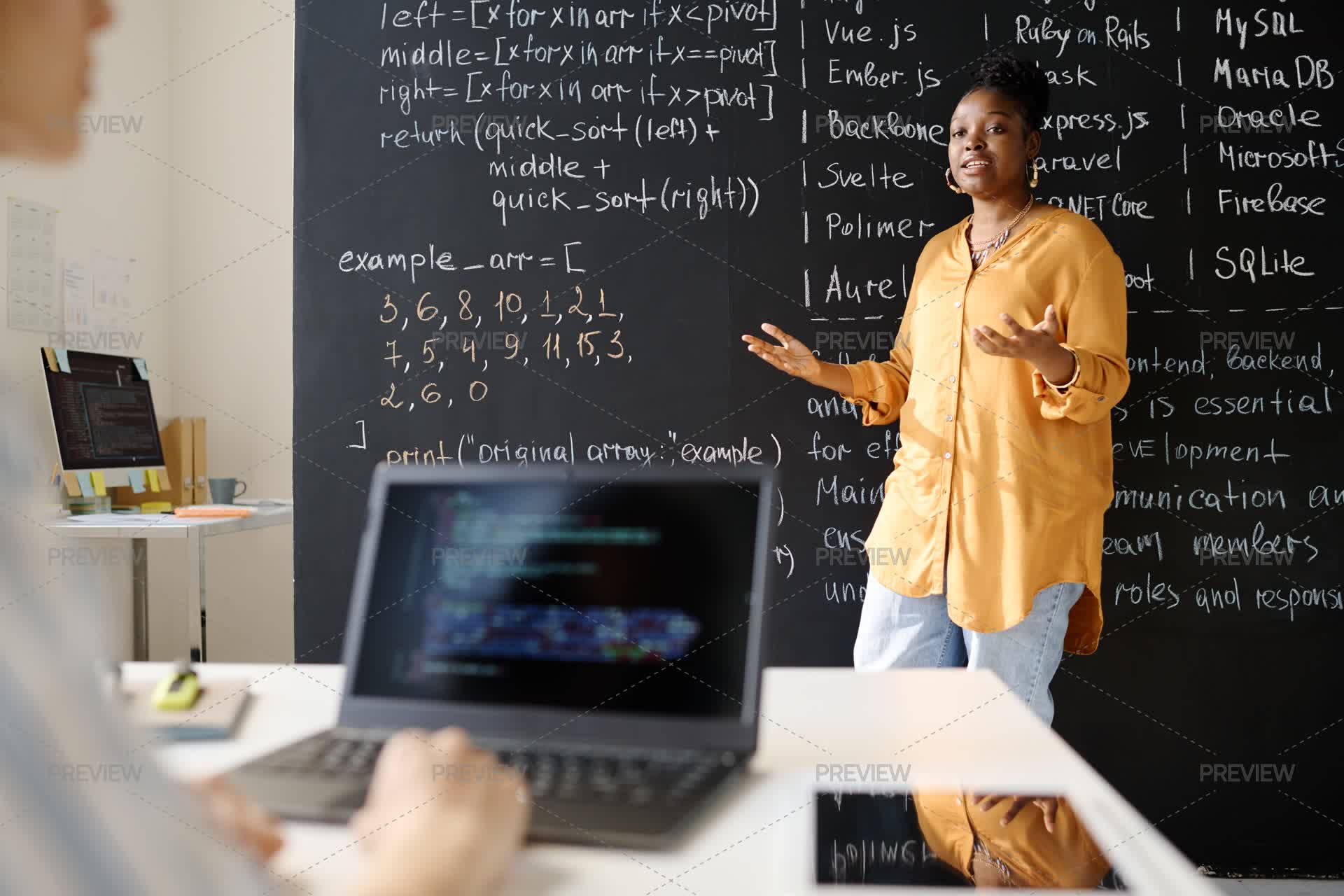 Lesson For Teched Teacher Teaches IT Lesson In Class by Mediaphotos - Stock Photos ...