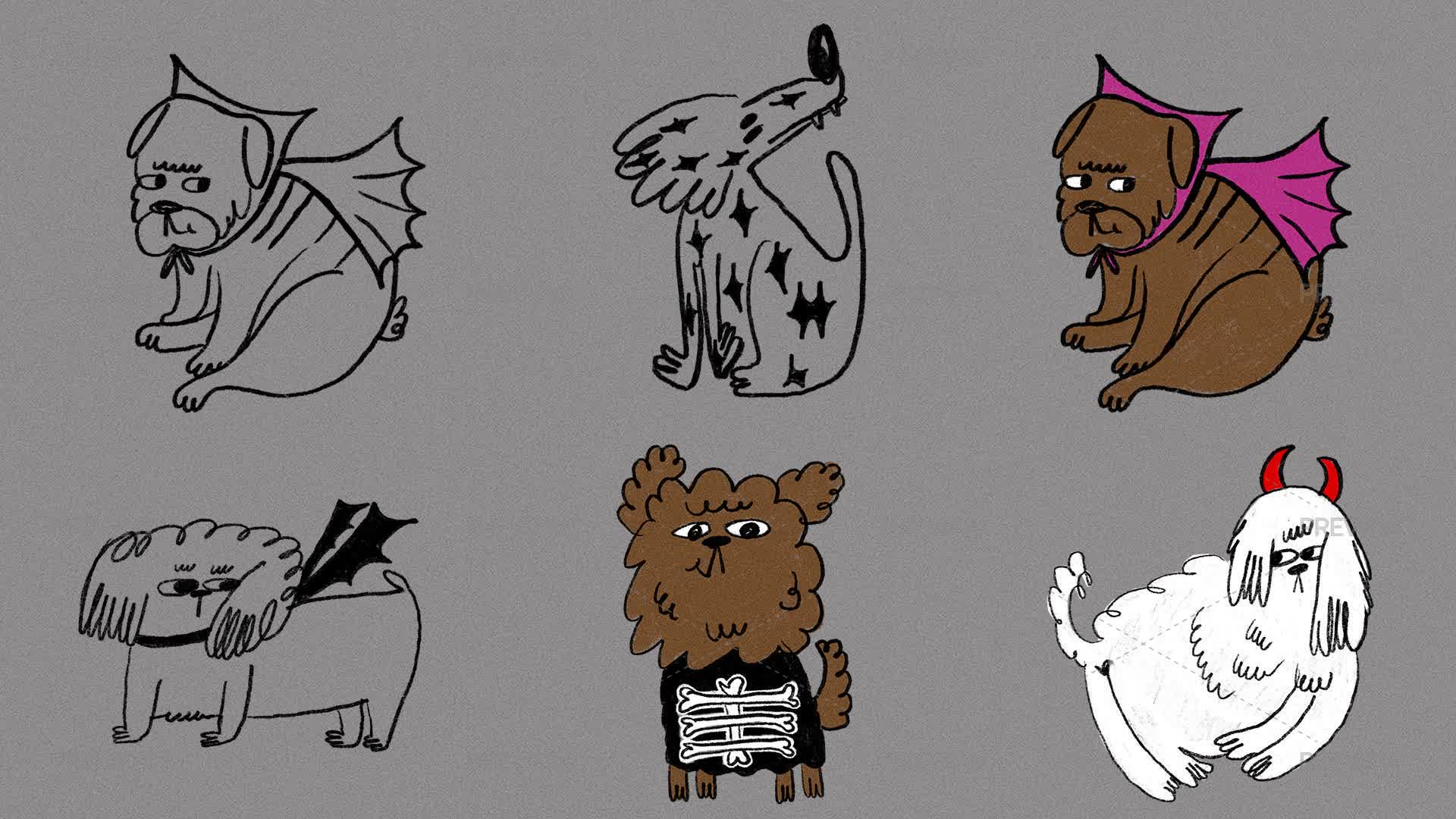 6 Dog Illustrations by Aleks.Flaks - Graphics | Motion Array