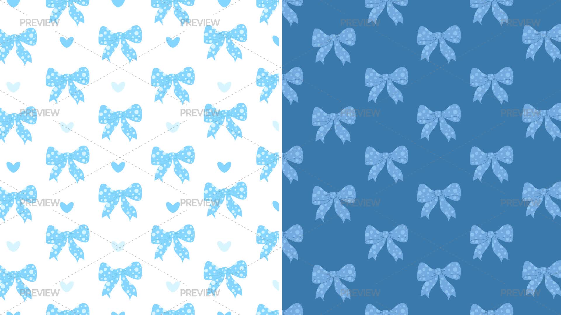 Blue Ribbin Pattern Blue Ribbon Seamless Patterns by LUDmyla - Graphics | Motion Array