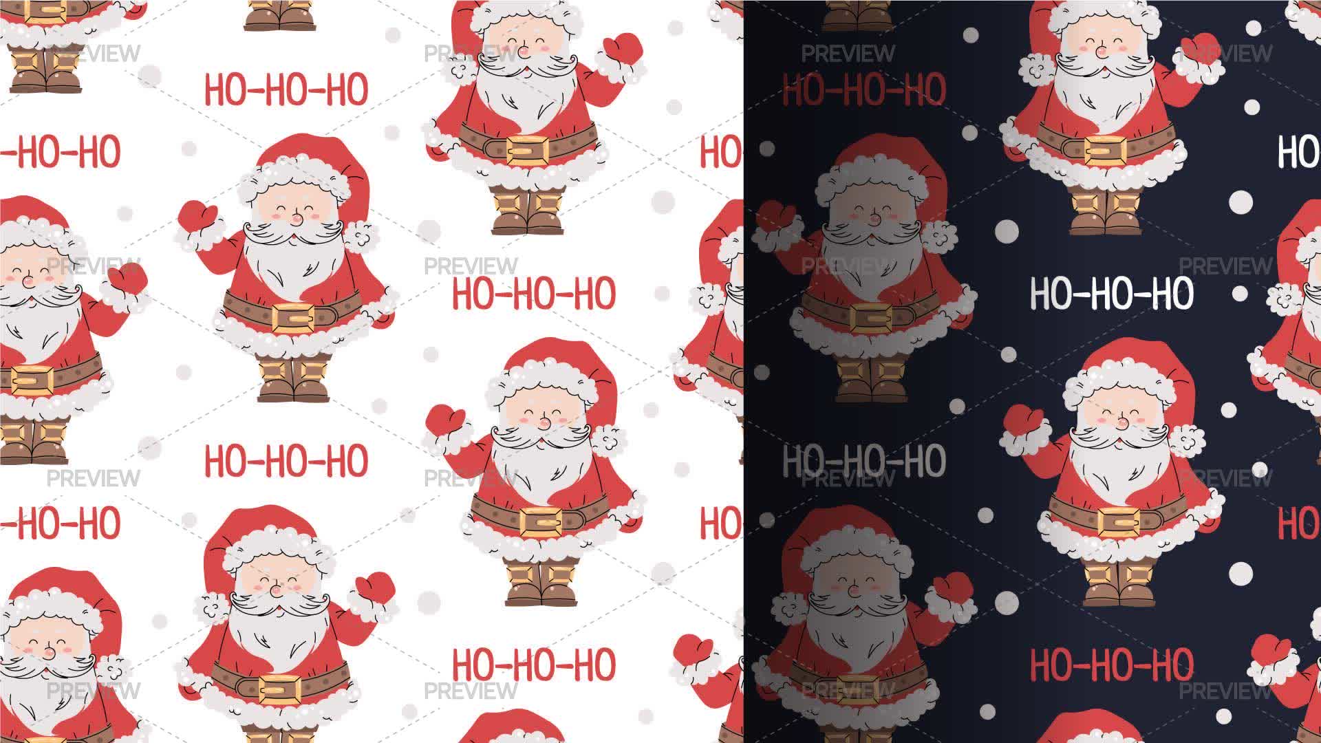 Santa Claus Seamless Patterns - Graphics | Motion Array