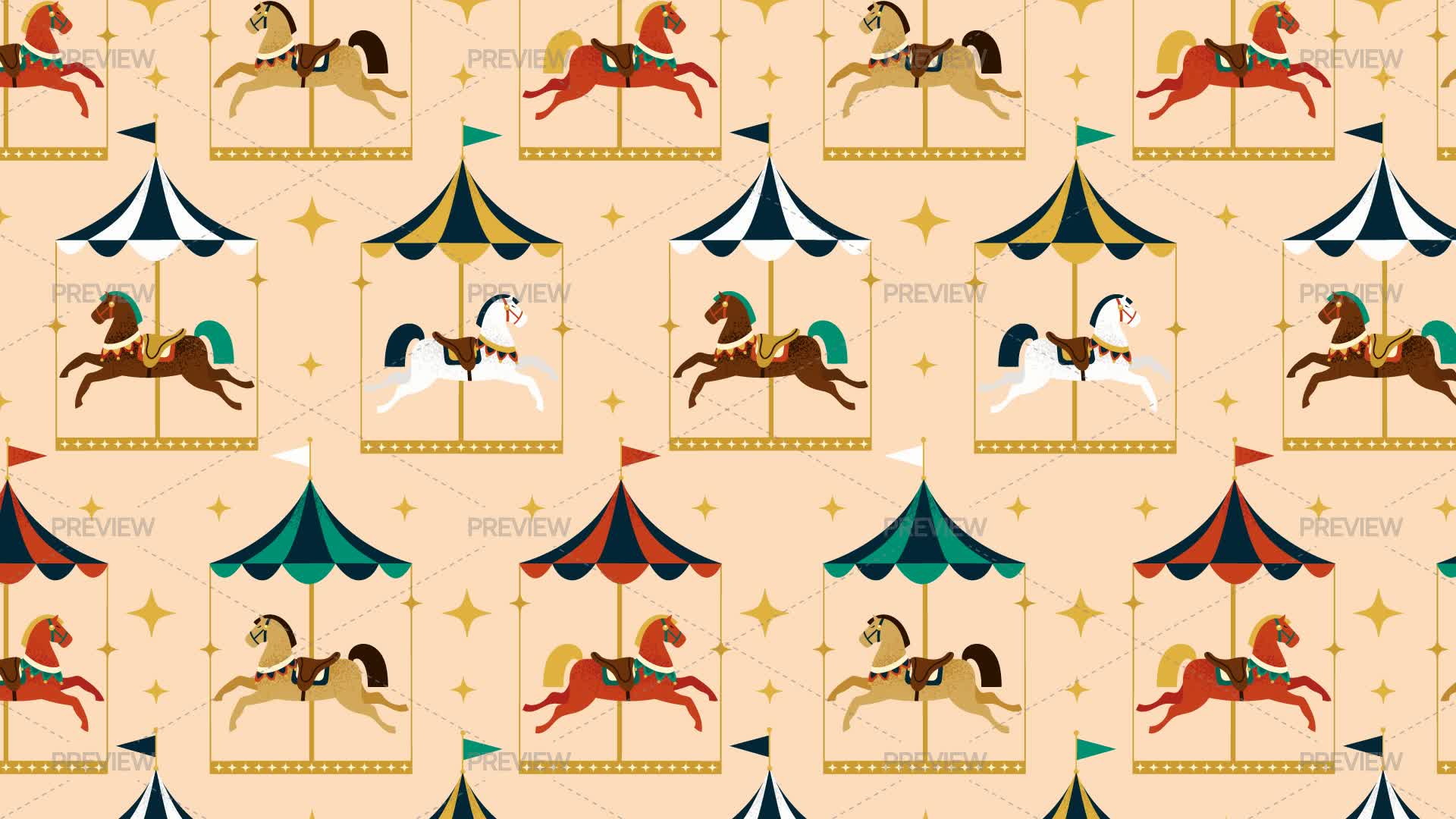 Motion Graphics Carousel Carousel Seamless Pattern - Graphics | Motion Array