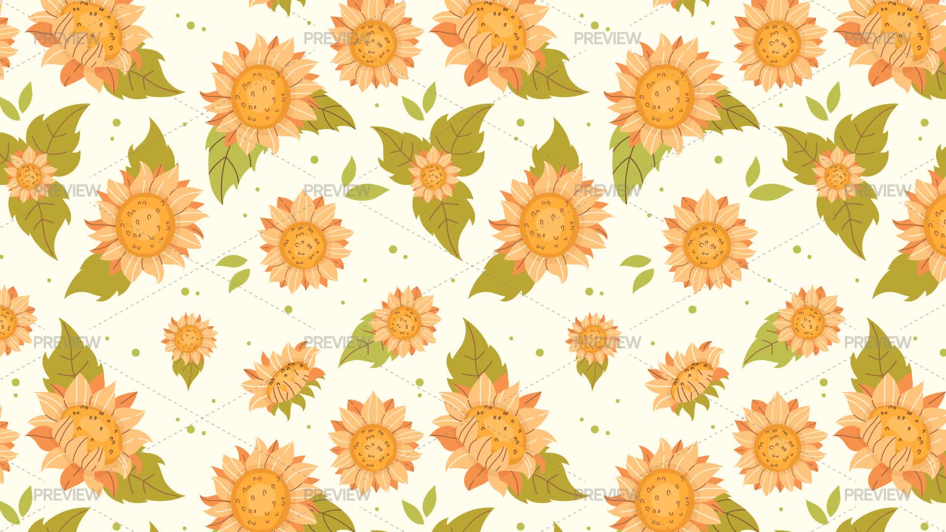 Sunflowers Seamless Pattern by Dantem - Graphics | Motion Array