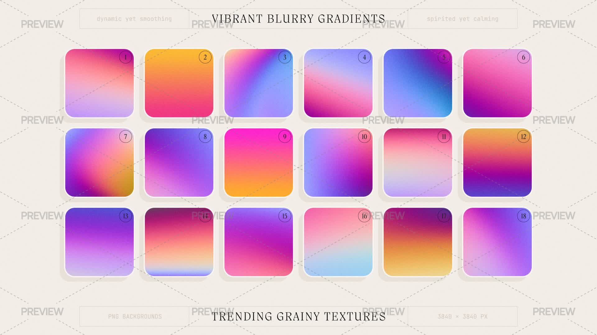 18 Vibrant Blurry Gradients by Samolevsky - Graphics | Motion Array