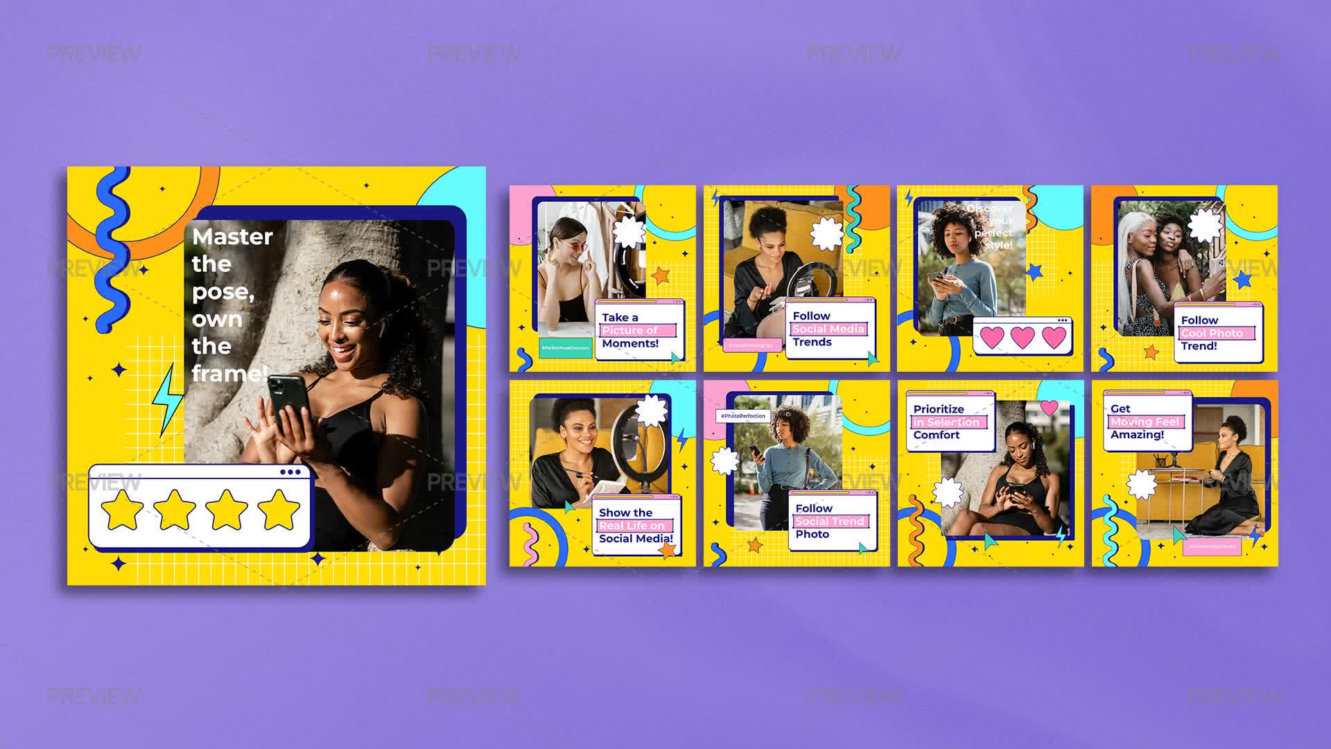 Influence Post 9 Influencer Social Media Post Templates by IconsX - Graphics | Motion ...