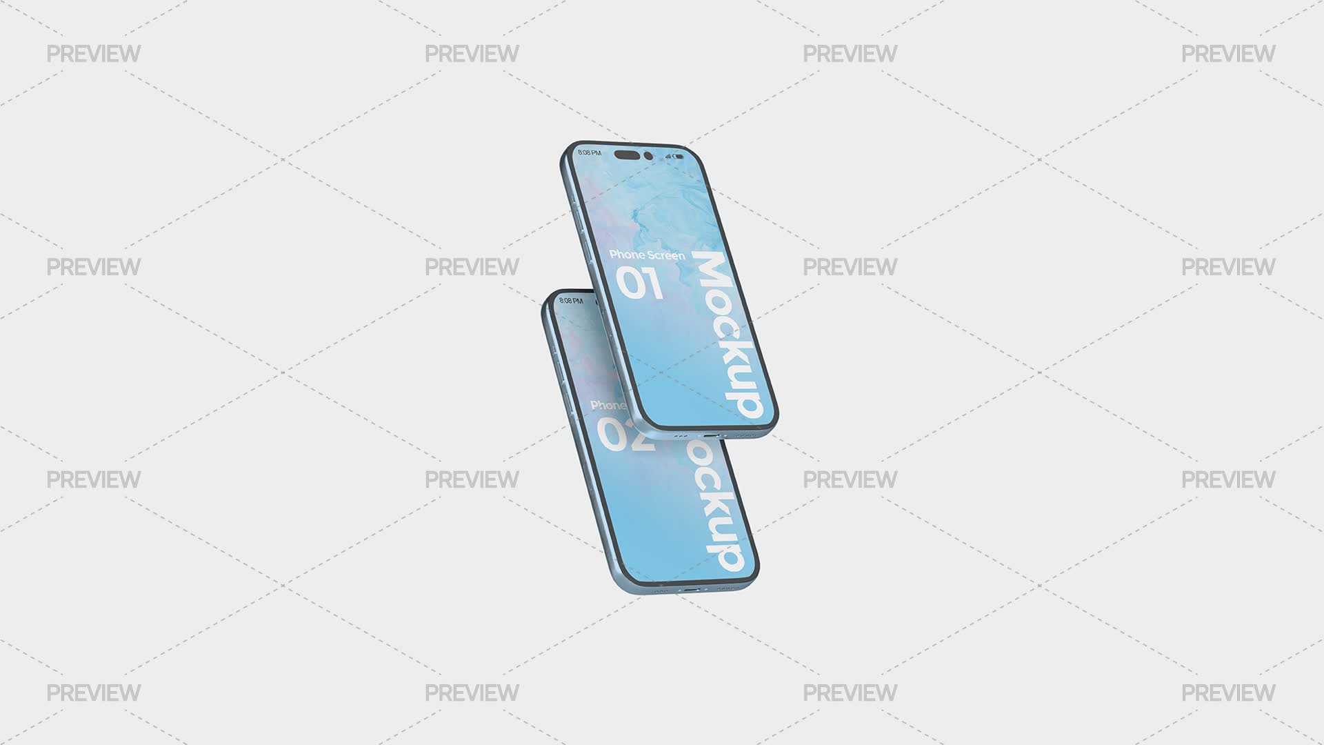 Phone Floating Graphics 2 Floating Smartphones Mockup - Graphics | Motion Array