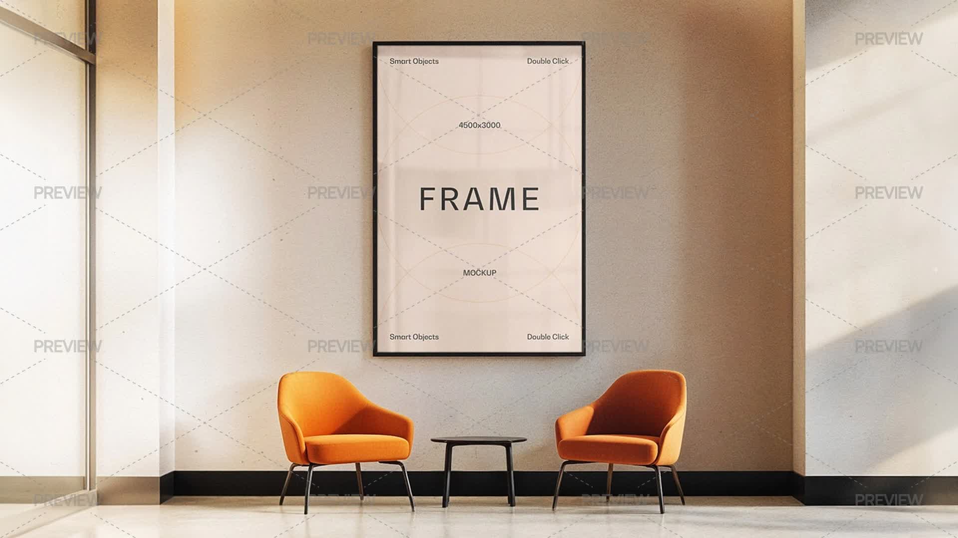 Office Reception Frame Mockup - Graphics | Motion Array