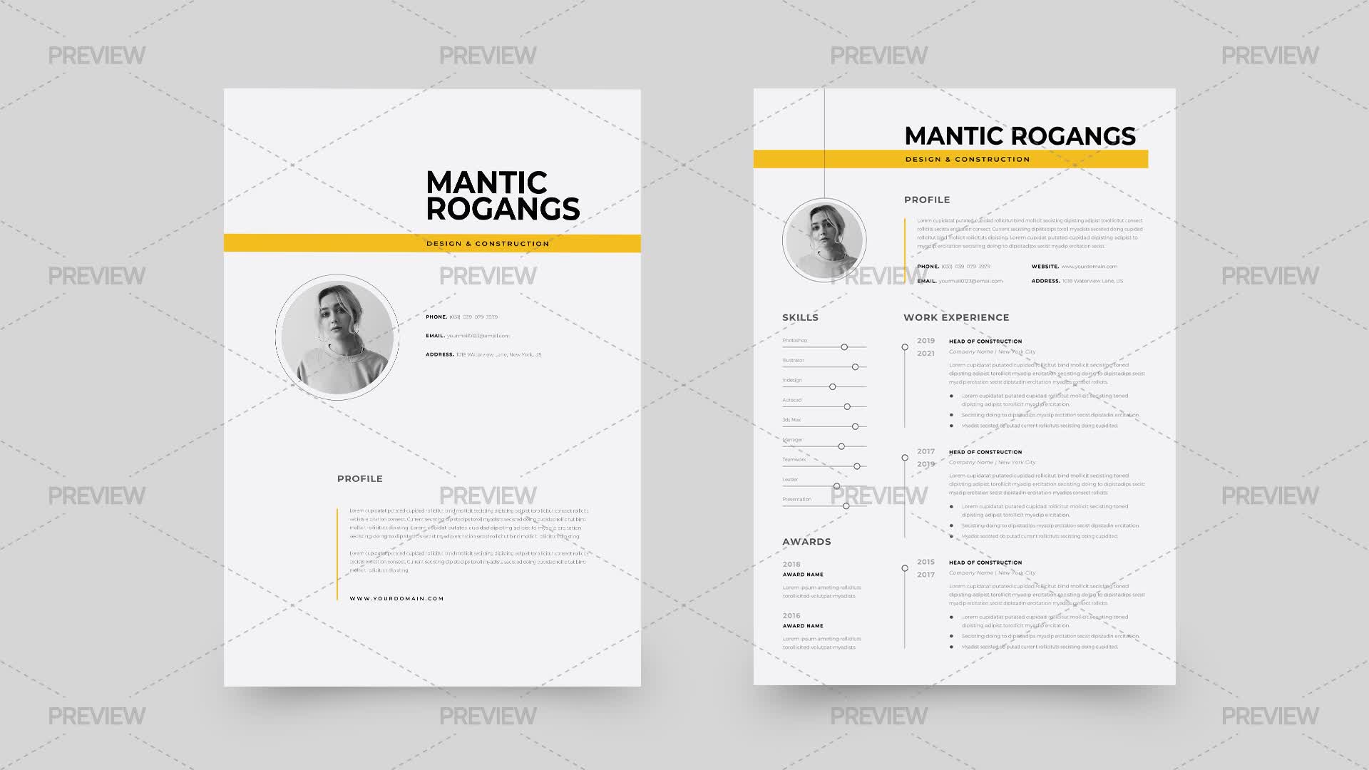 CV Resume Template - Graphics | Motion Array