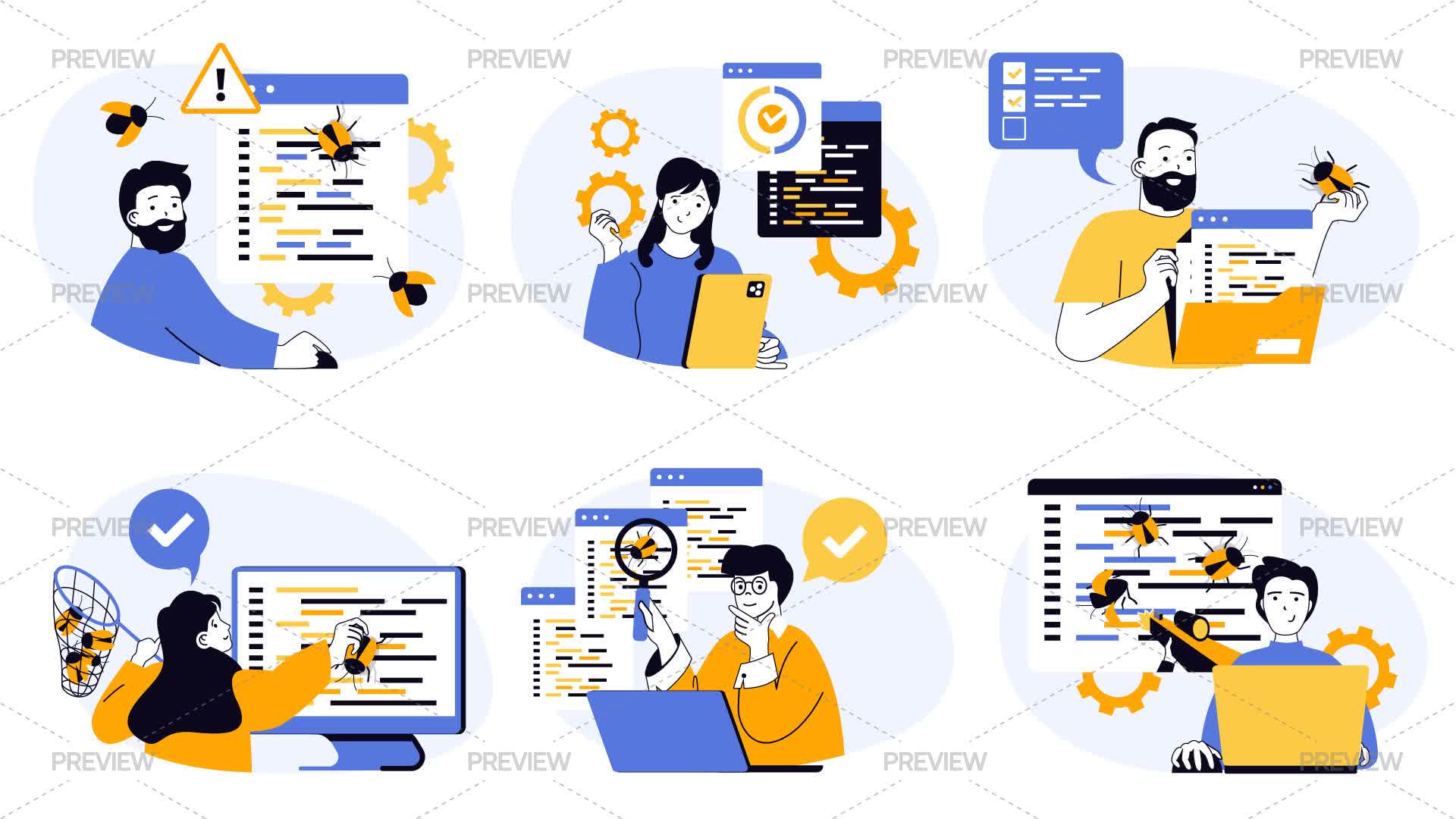 Software Testing Concept Illustrations - Graphics | Motion Array