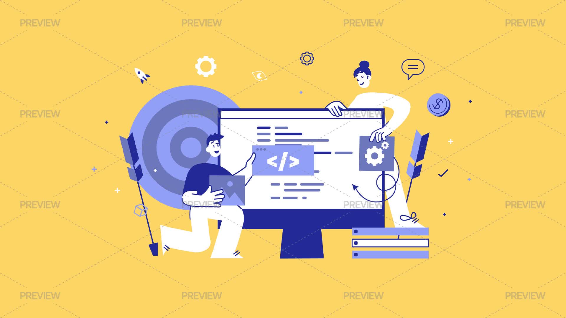 Software Developers Illustration - Graphics | Motion Array