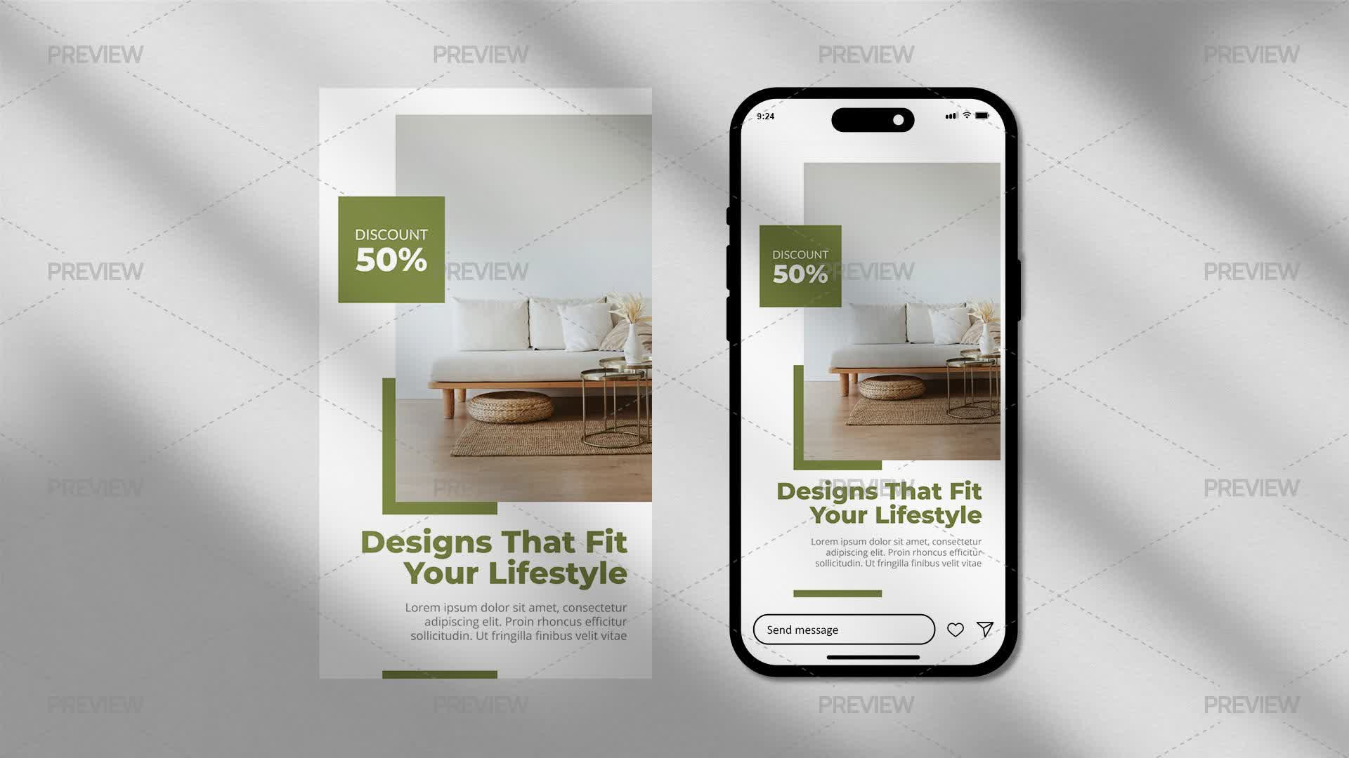 Interior Design Story Template - Graphics | Motion Array