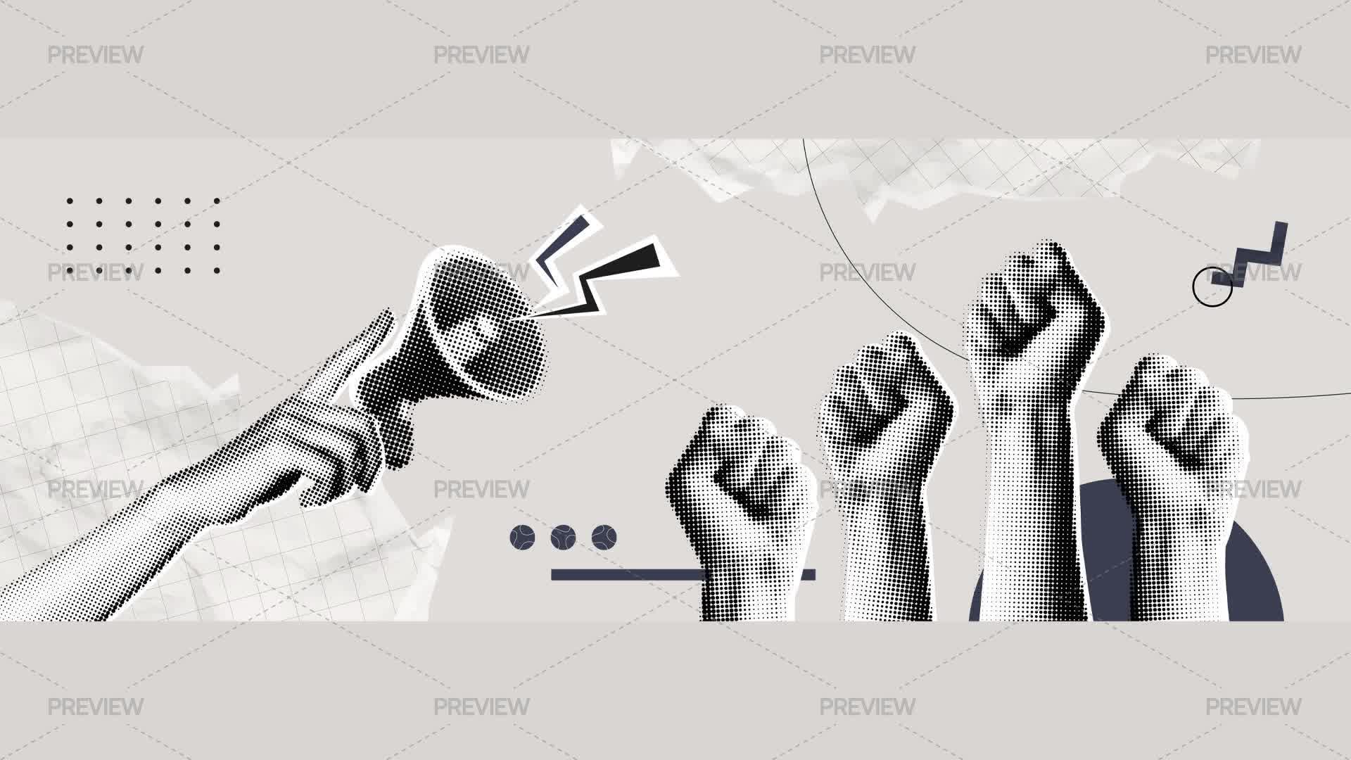 Protest Collages Halftone Collage With A Demonstration Of Protest by accogliente ...