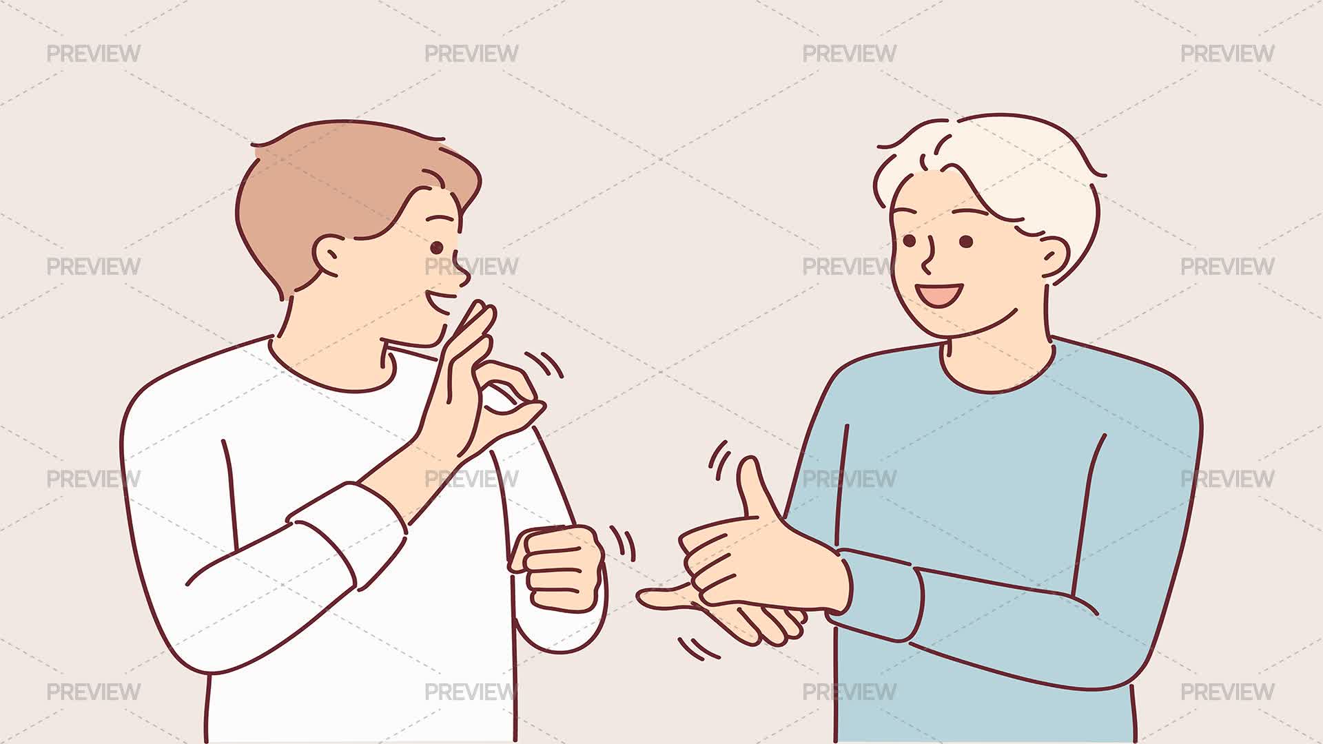Friends In Sign Language Friends Using Sign Language - Graphics | Motion Array