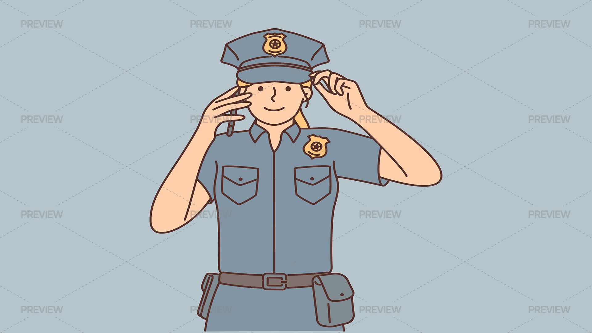 Police Officer Reporting Crime - Graphics | Motion Array